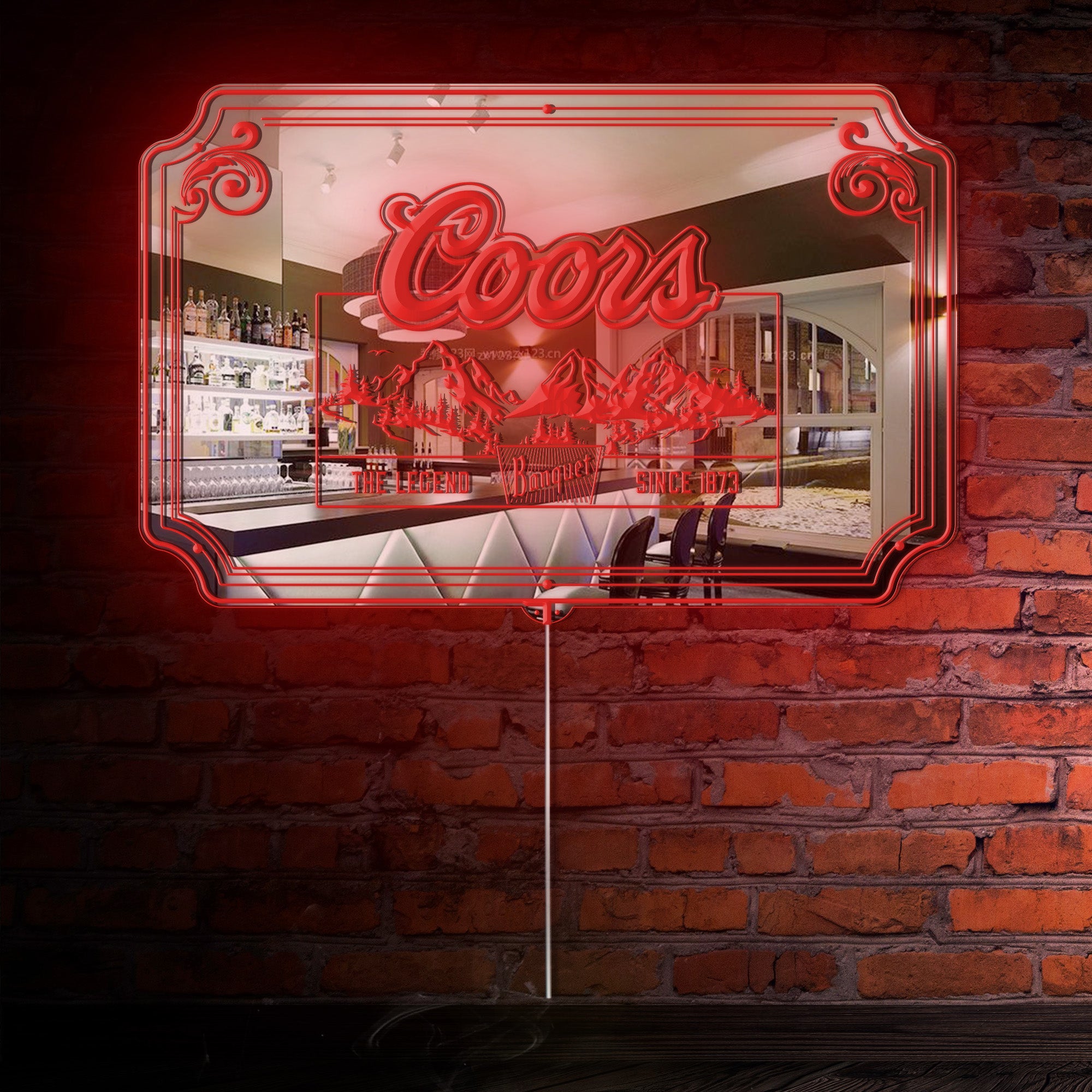 Coors Banquet the Legend RGB LED Neon Sign with Elegant Mirror Backing