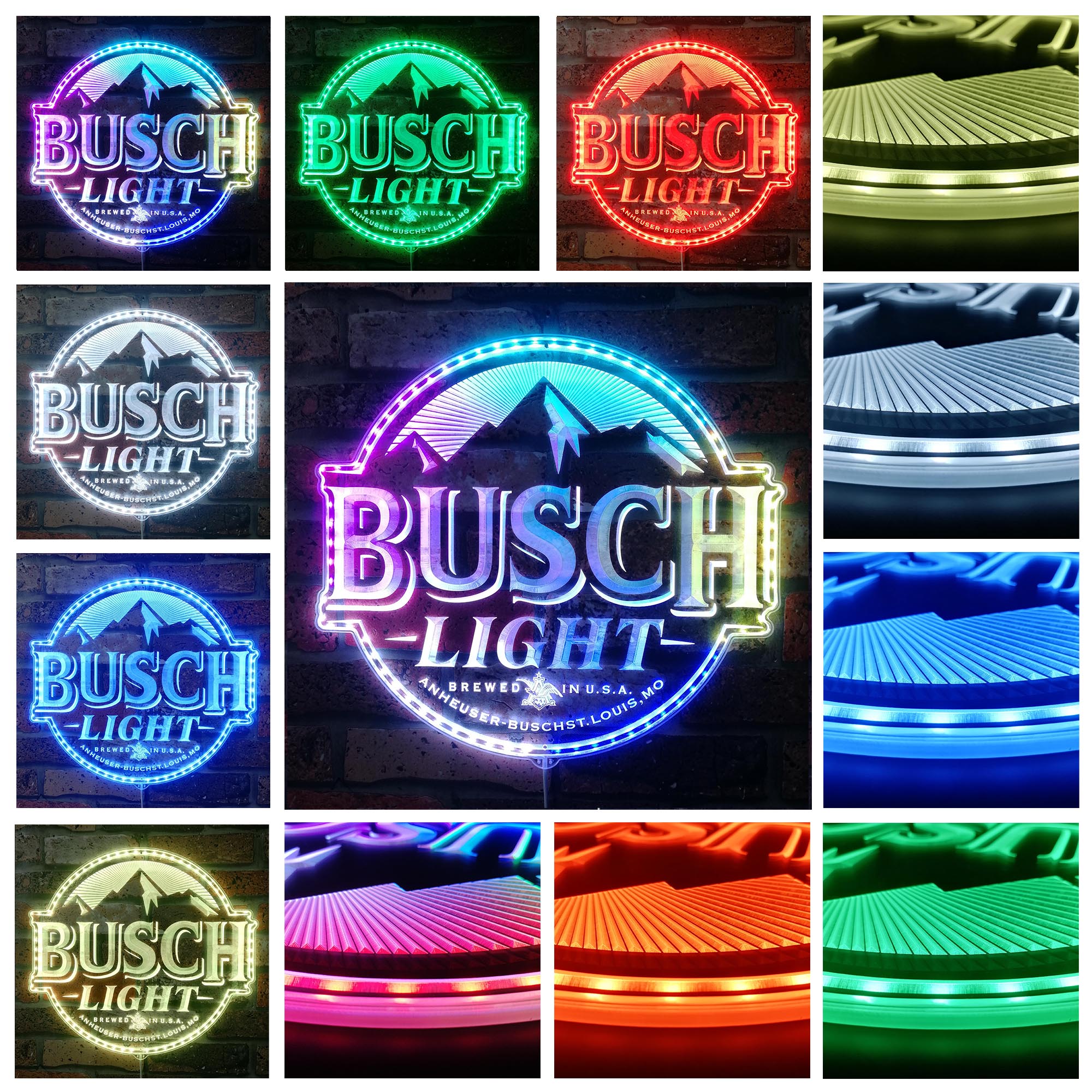 Buschhhh Led Sign Busch Light Dynamic RGB Edge Lit LED Sign | LED LAB CAVE