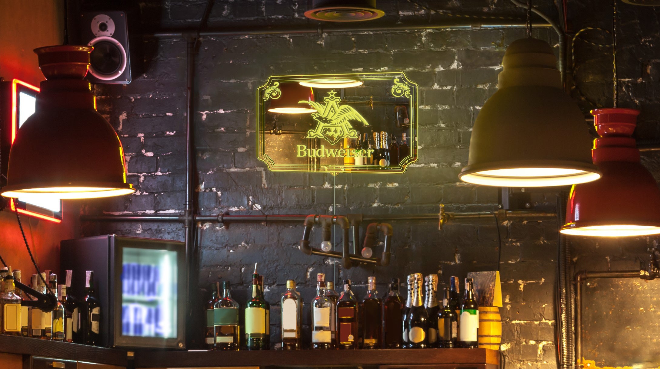 Budweiser Eagle RGB LED Neon Sign with Elegant Mirror Backing