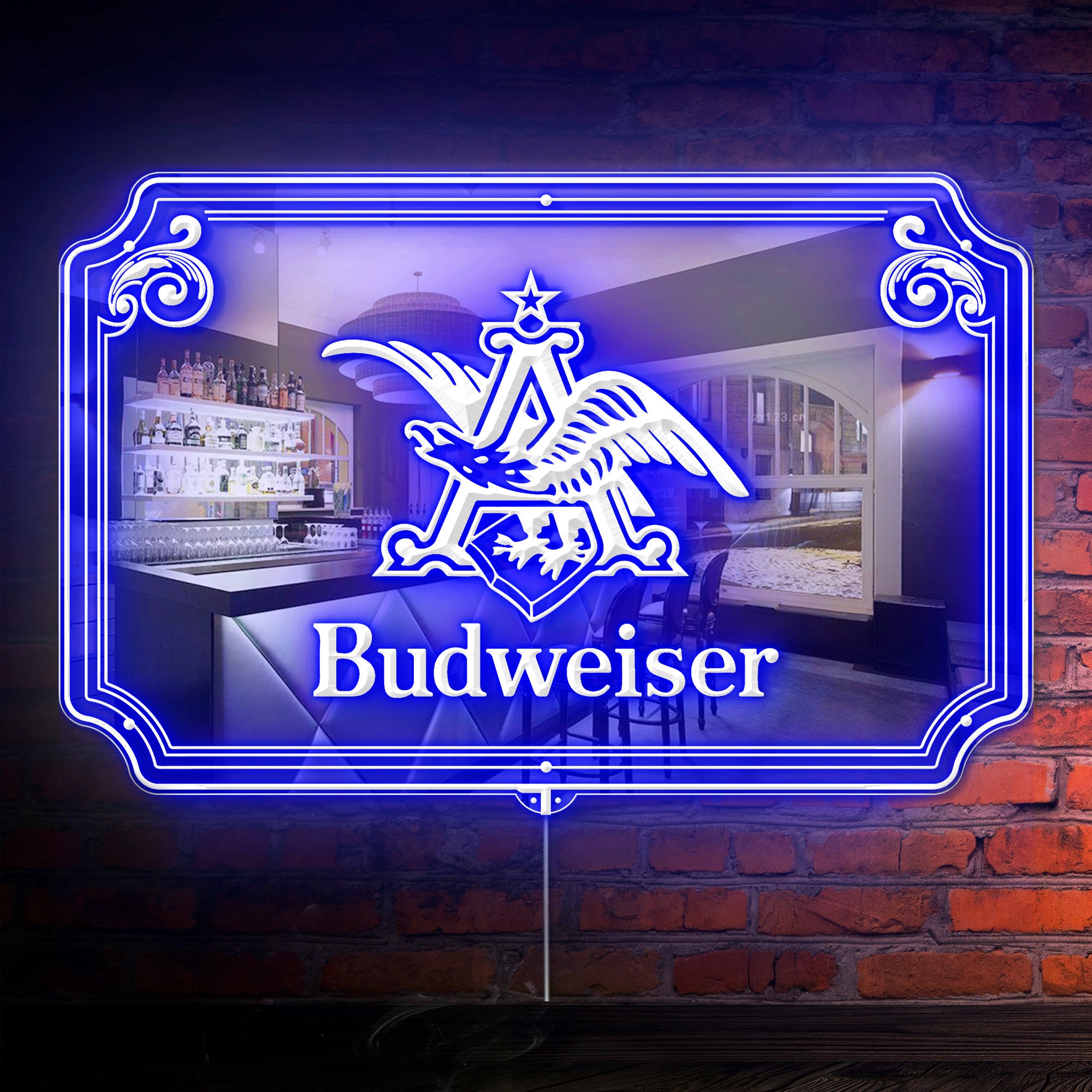 Budweiser Eagle RGB LED Neon Sign with Elegant Mirror Backing