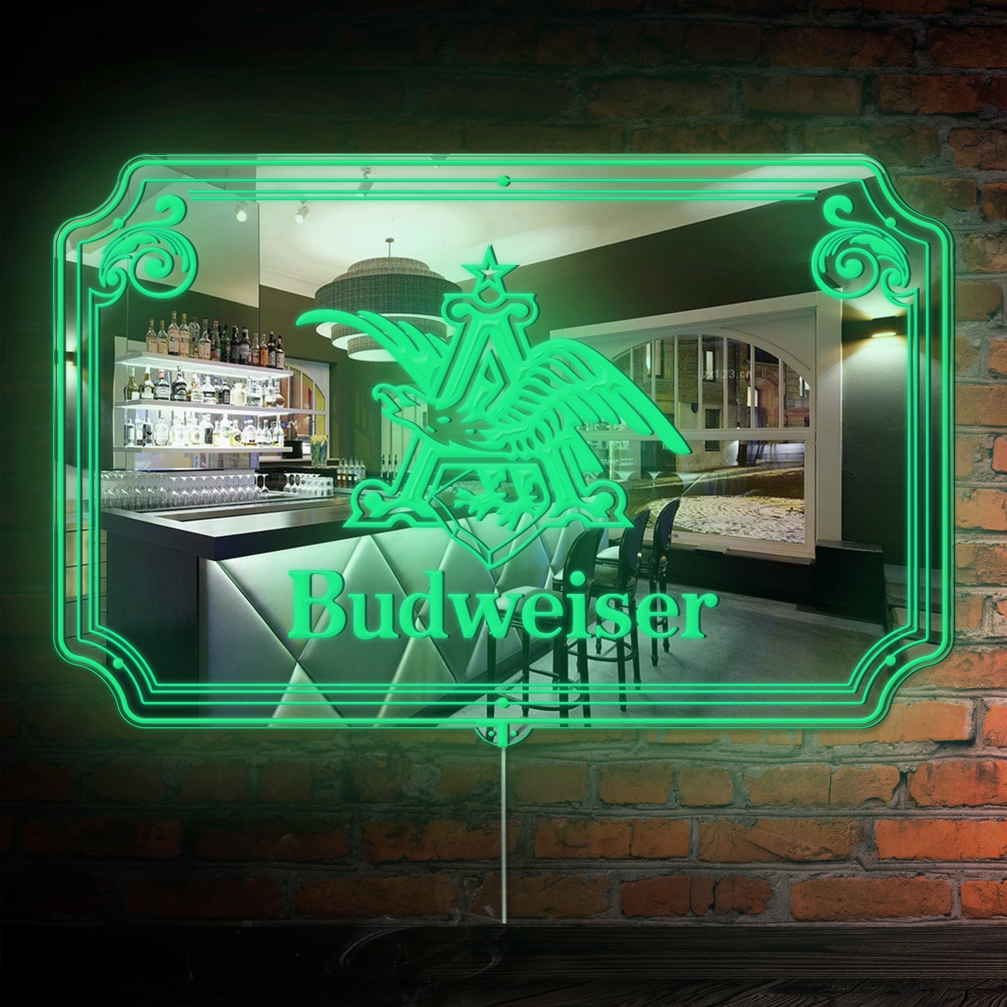 Budweiser Eagle RGB LED Neon Sign with Elegant Mirror Backing