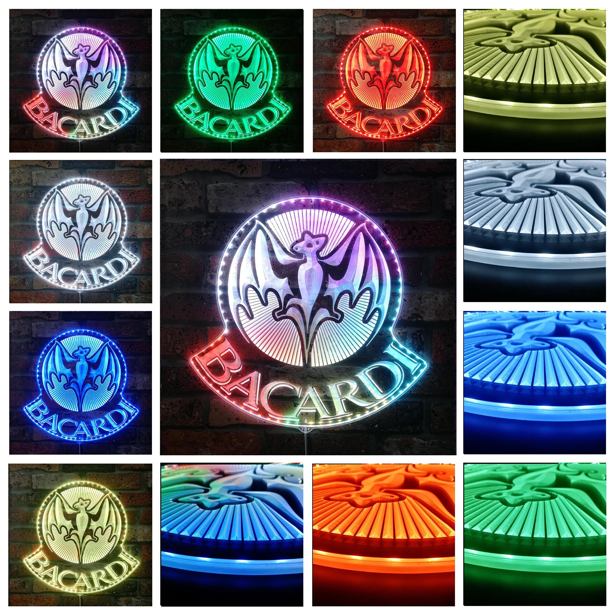 Bacardi Dynamic RGB Edge Lit LED Sign