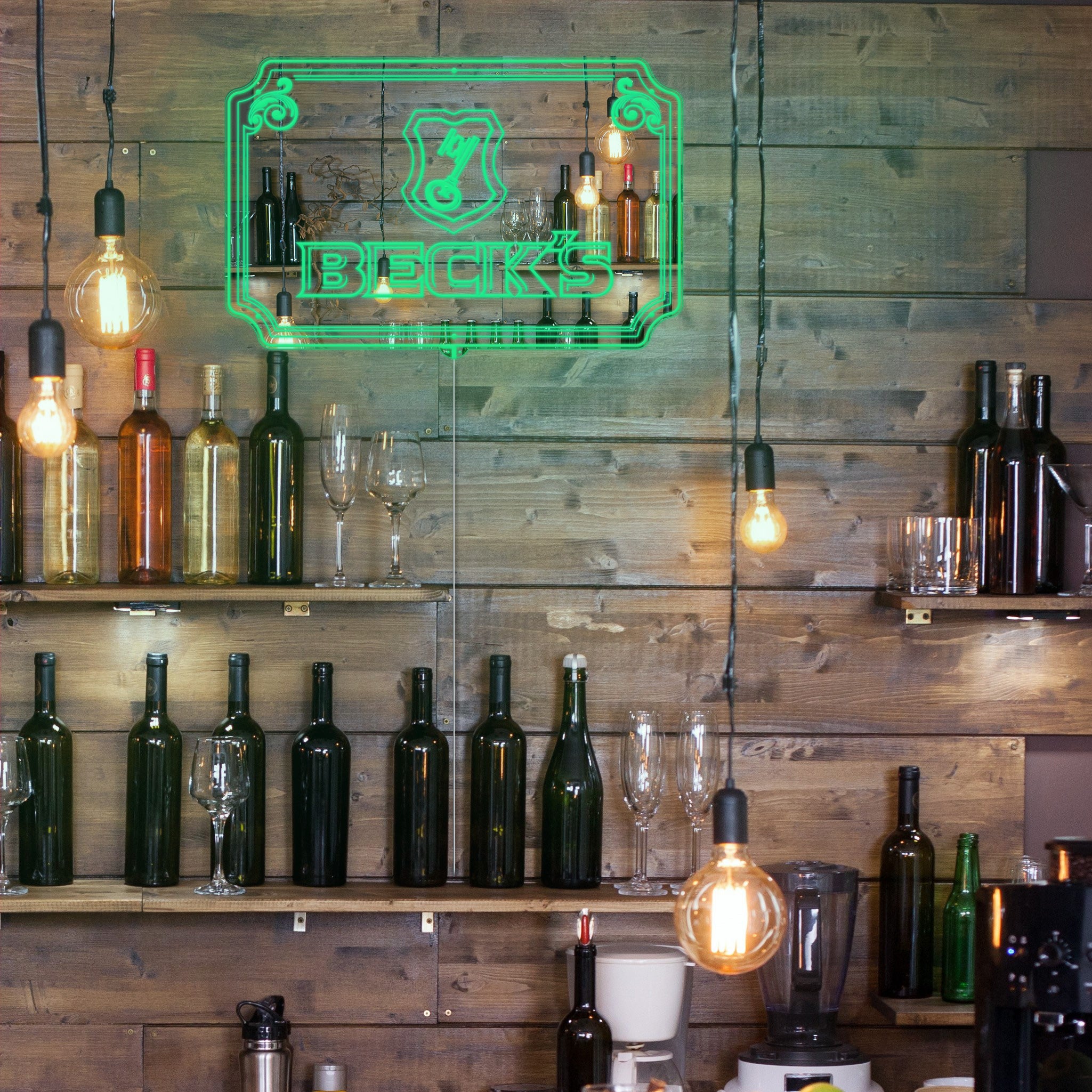 Beck's RGB LED Neon Sign with Elegant Mirror Backing