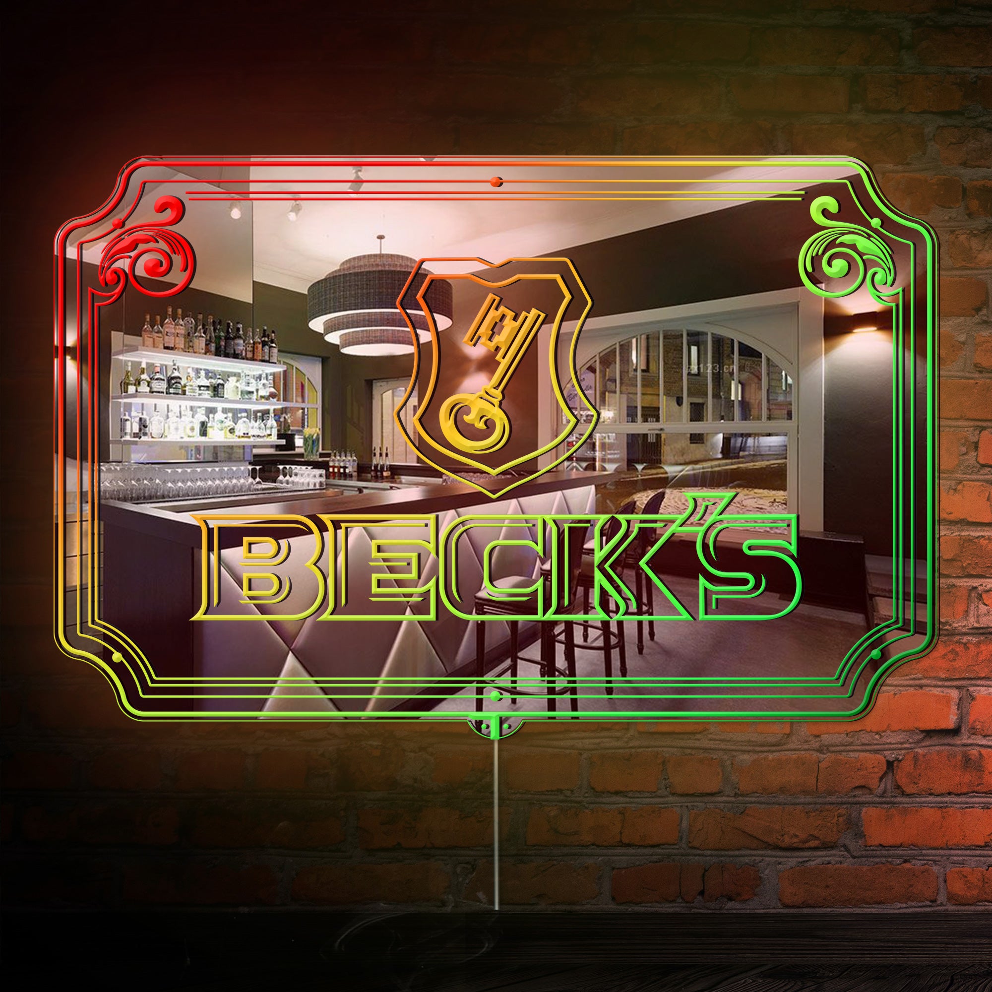 Beck's RGB LED Neon Sign with Elegant Mirror Backing