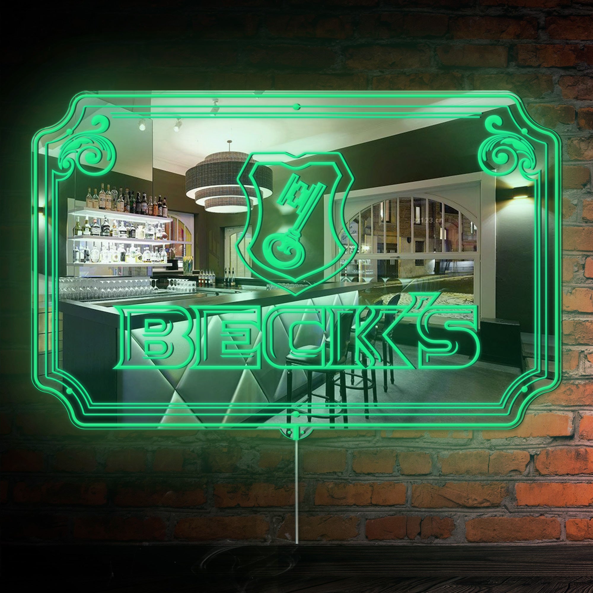 Beck's RGB LED Neon Sign with Elegant Mirror Backing