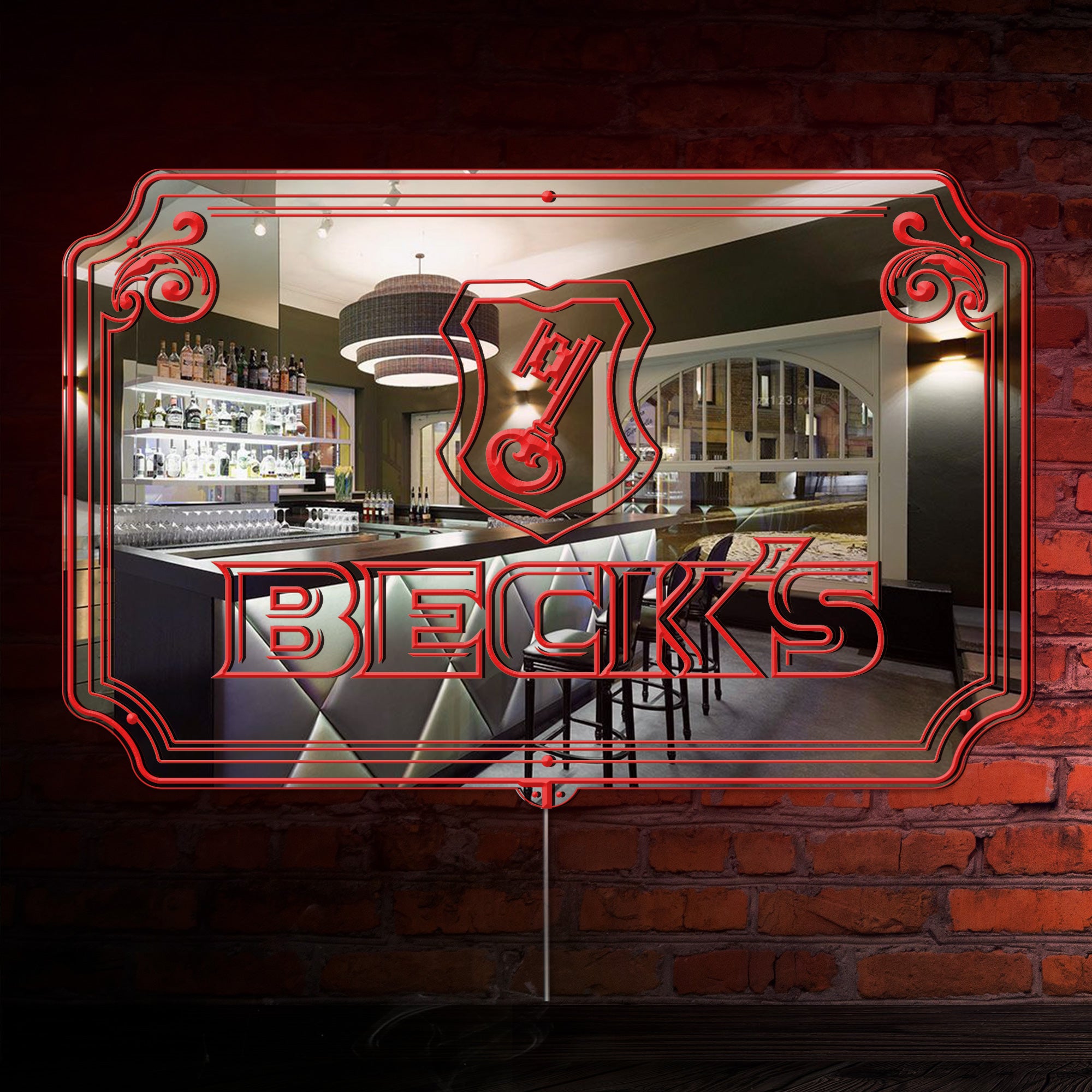 Beck's RGB LED Neon Sign with Elegant Mirror Backing