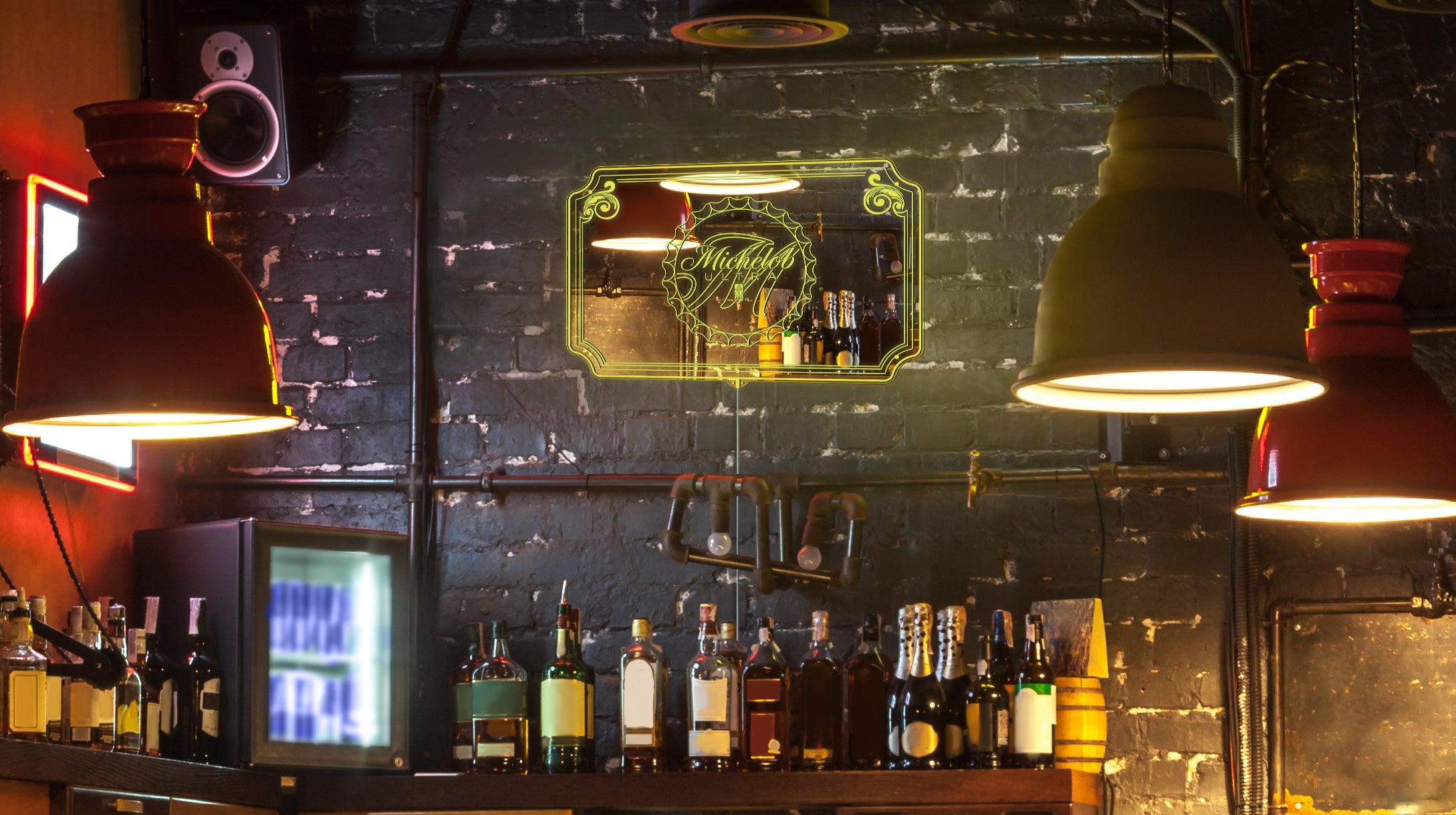 Michelob Ultra RGB LED Neon Sign with Elegant Mirror Backing