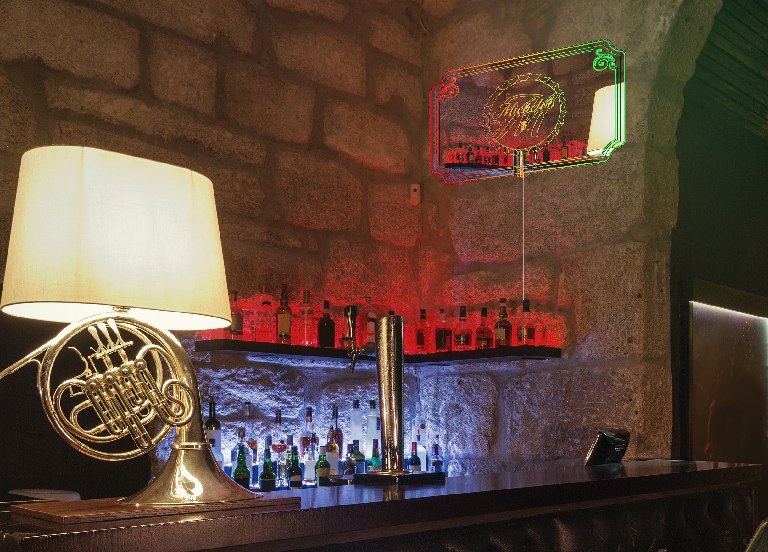 Michelob Ultra RGB LED Neon Sign with Elegant Mirror Backing