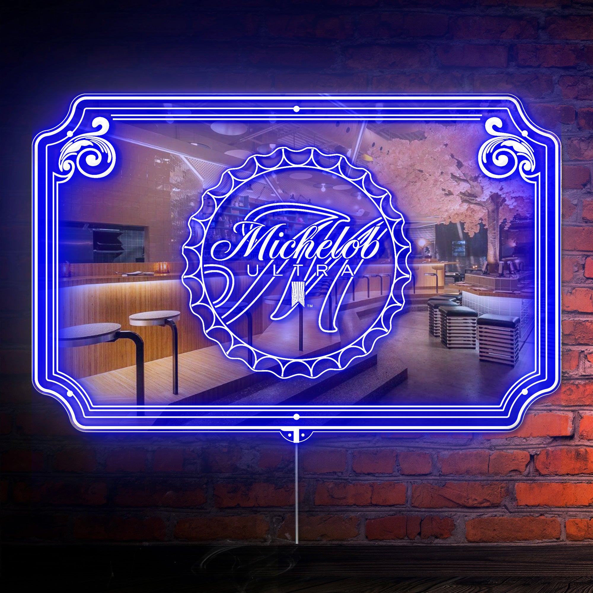 Michelob Ultra RGB LED Neon Sign with Elegant Mirror Backing