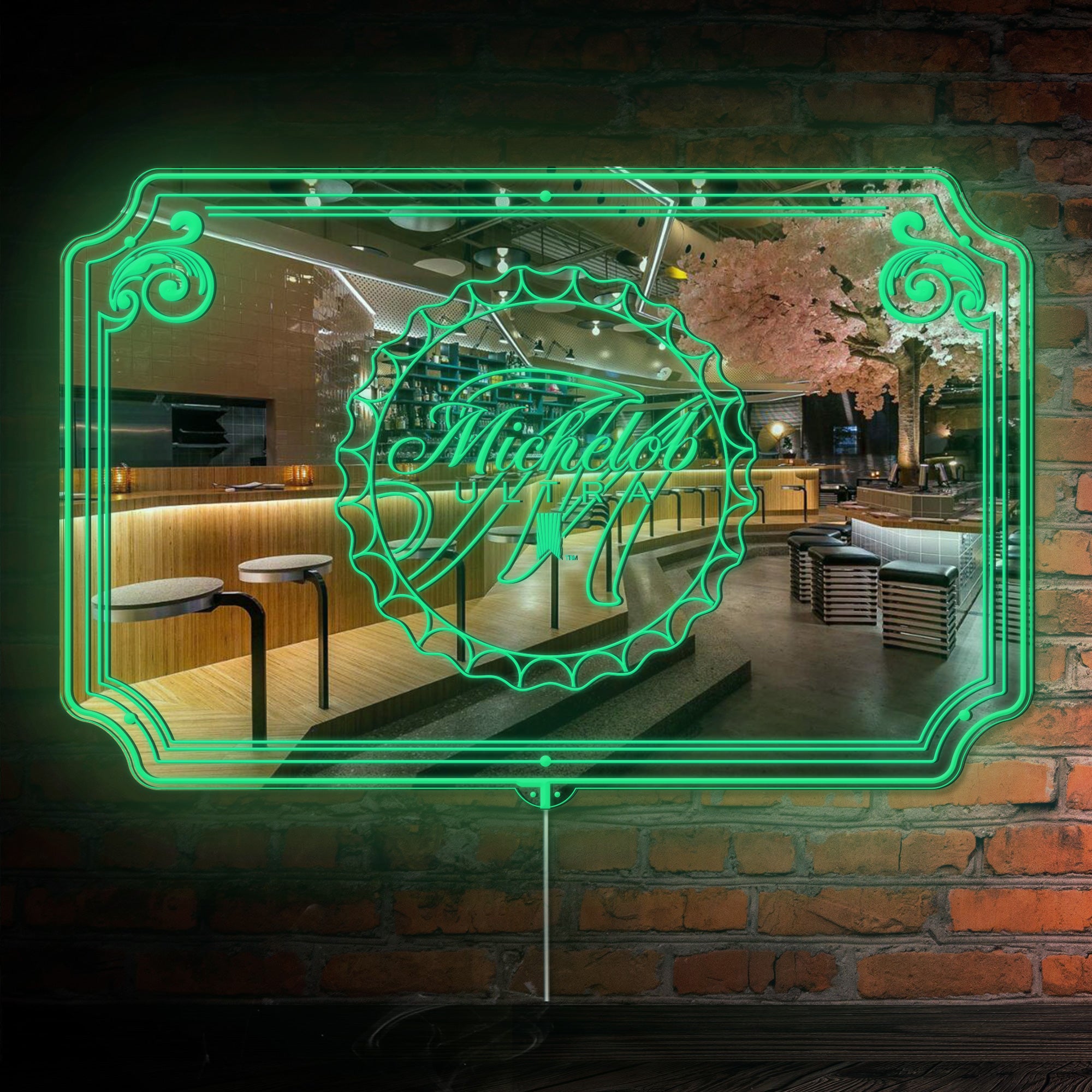 Michelob Ultra RGB LED Neon Sign with Elegant Mirror Backing