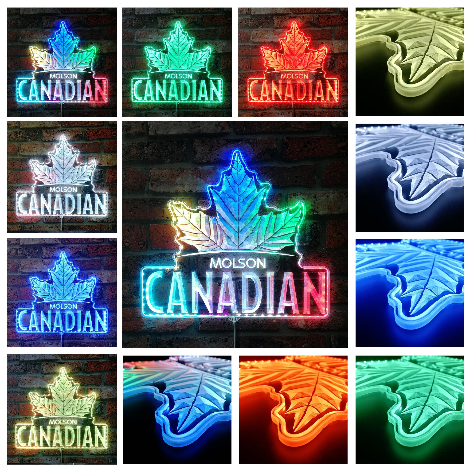 Canada Sign Led Molson Canadian Dynamic RGB Edge Lit LED Sign | LED LAB CAVE