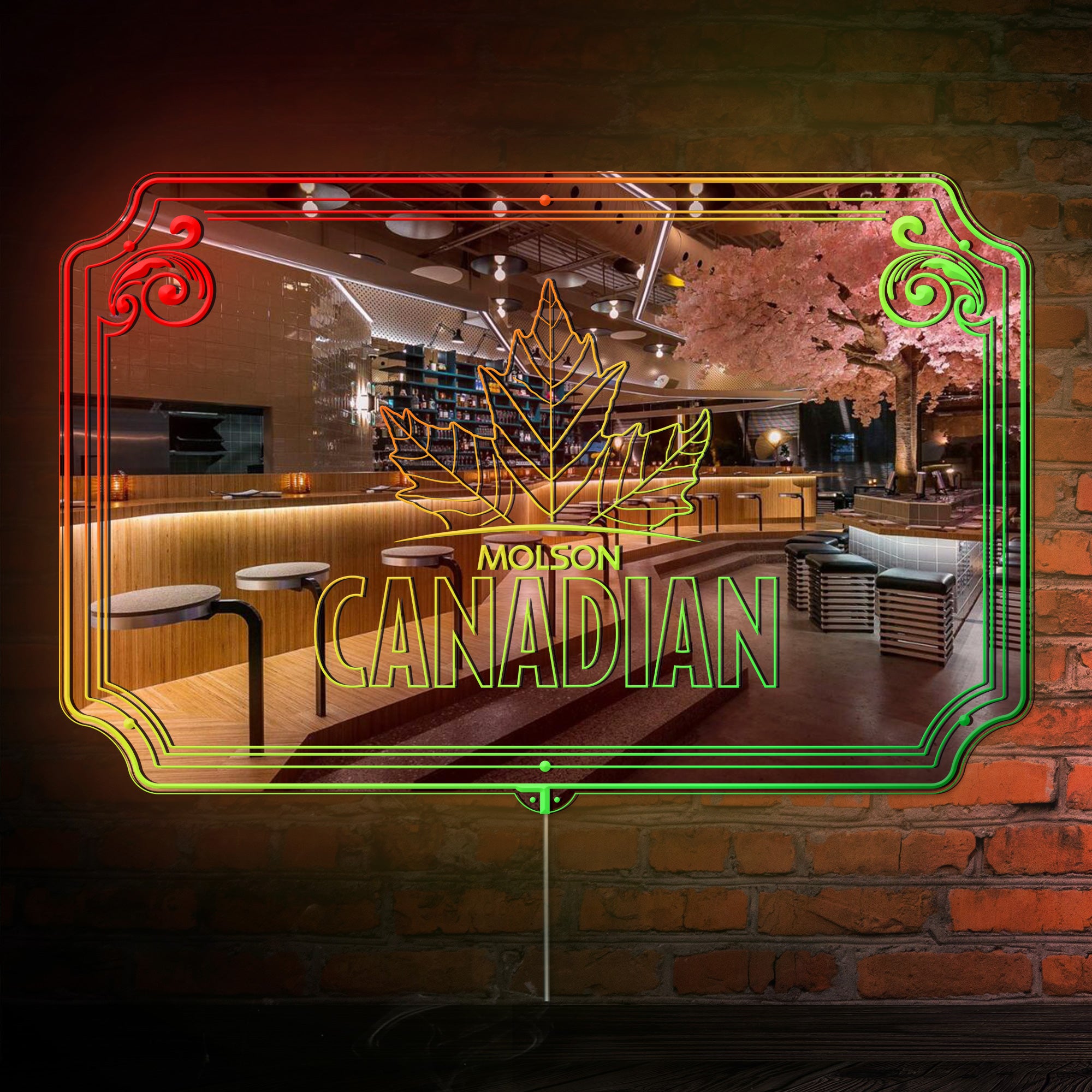 Molson Canadian Beer RGB LED Neon Sign with Elegant Mirror Backing ...