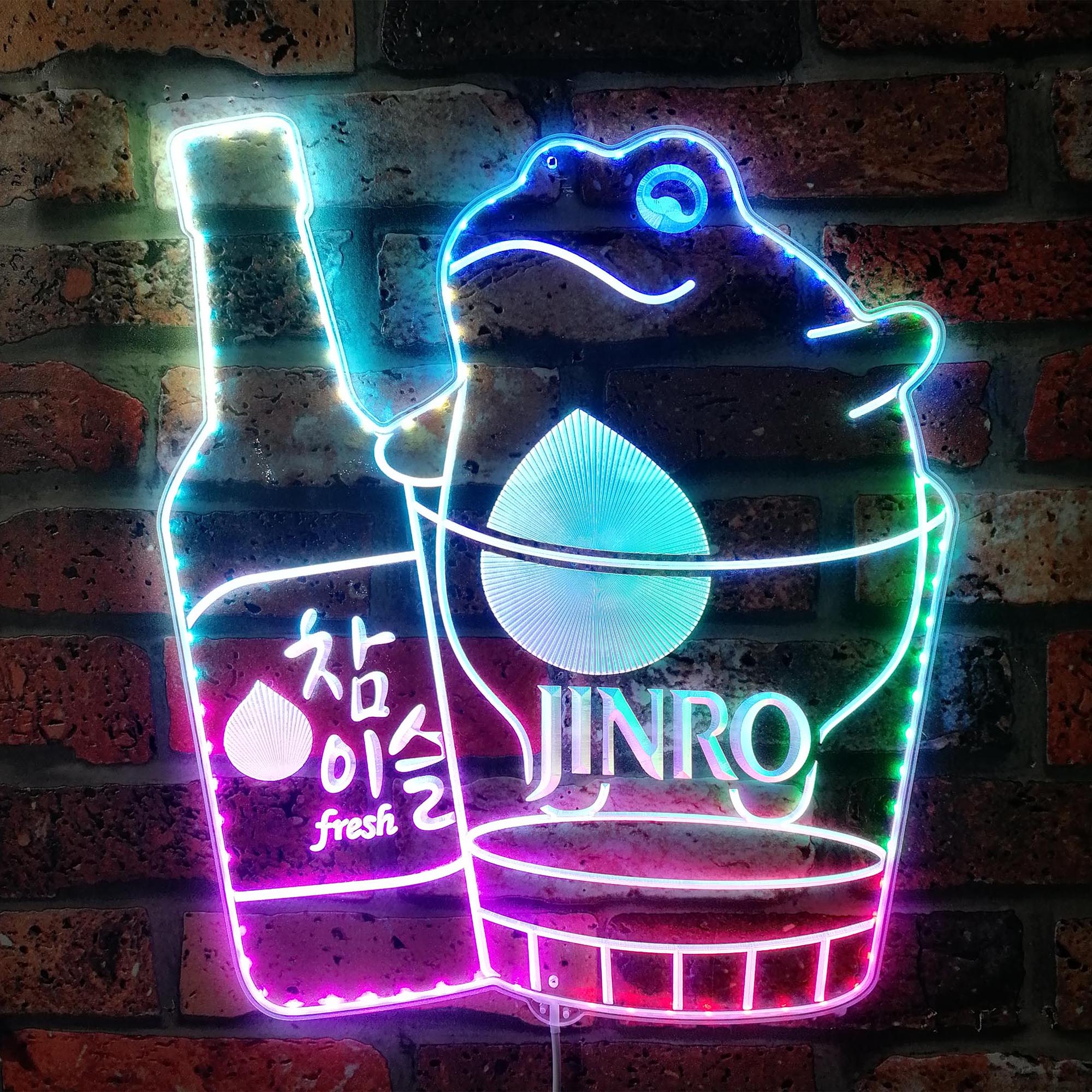 Jinro soju Korean Beer Dynamic RGB Edge Lit LED Sign