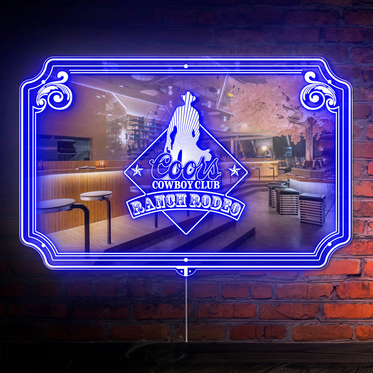 coors cowboy ranch rodeo RGB LED Neon Sign with Elegant Mirror Backing ...