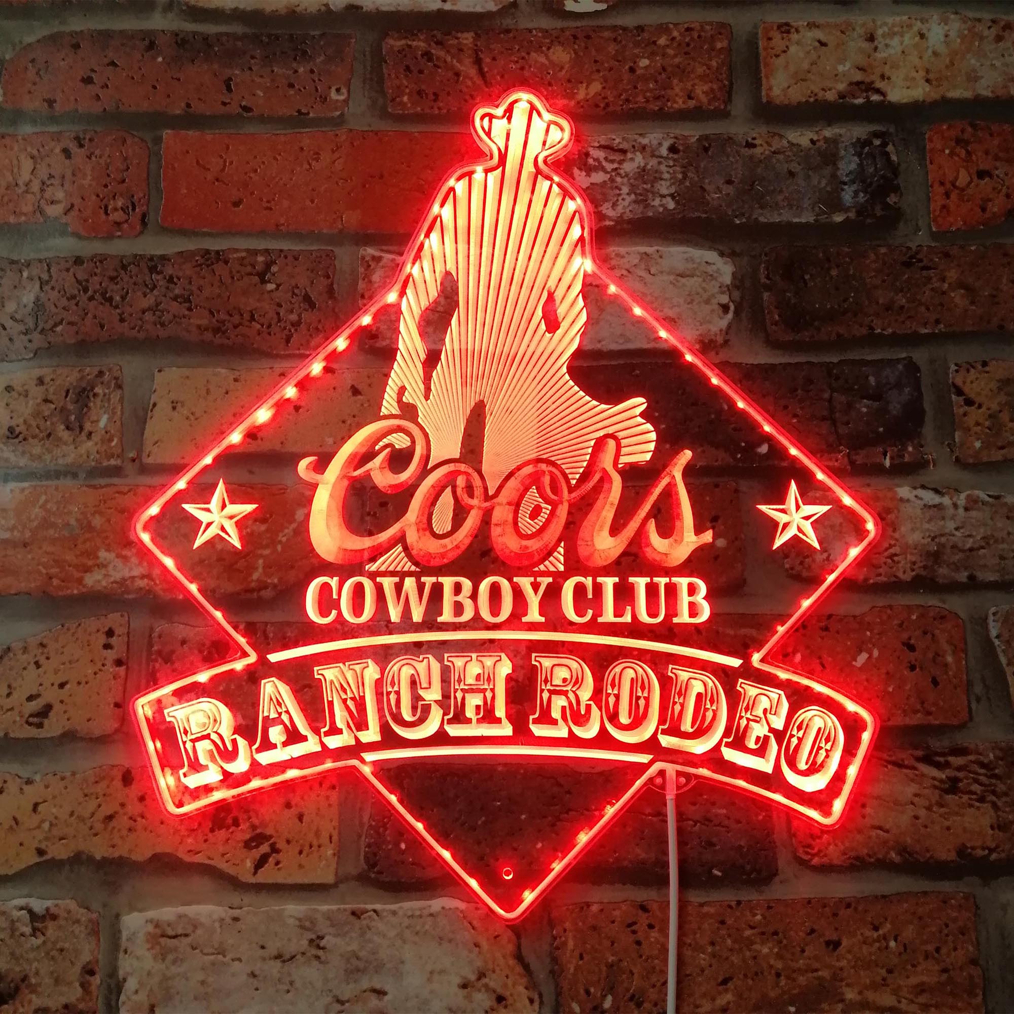 Led Scoreboard Rodeo Coors Cowboy Club Ranch Rodeo Dynamic RGB Edge Lit LED Sign | PROLEDSIGN