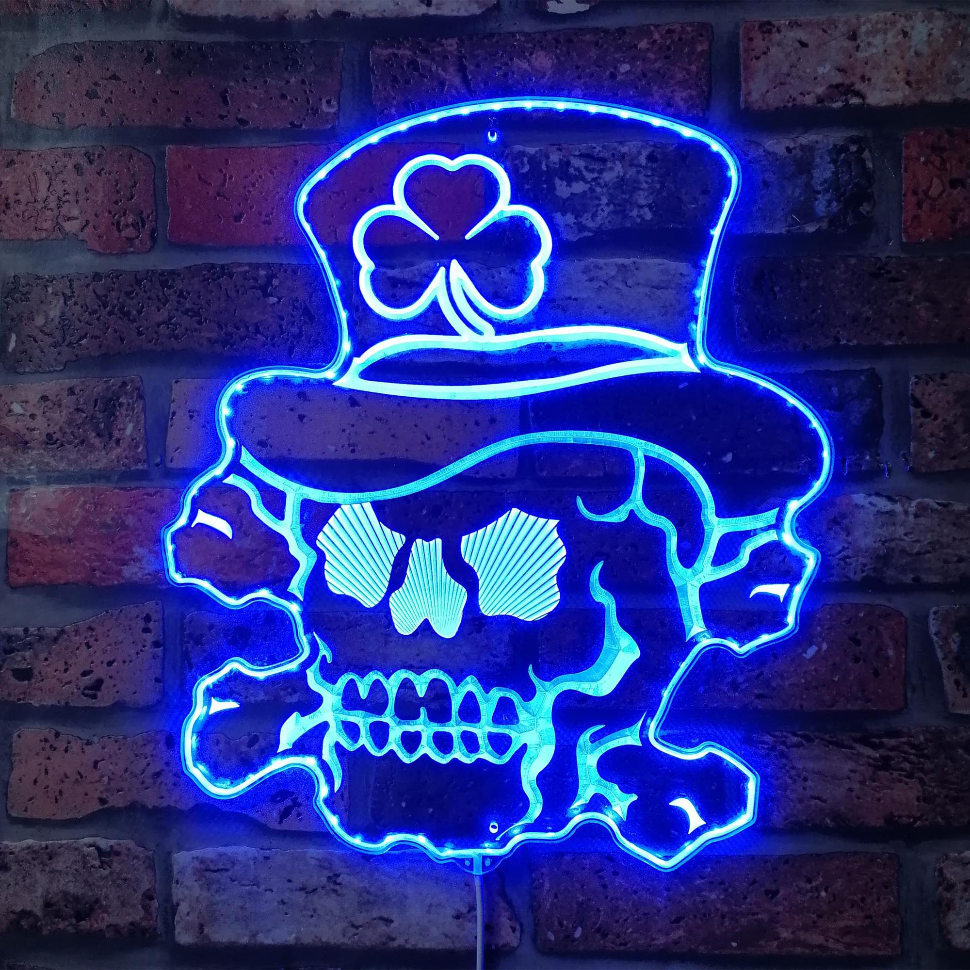 Irish Sugar Skull Dynamic RGB Edge Lit LED Sign