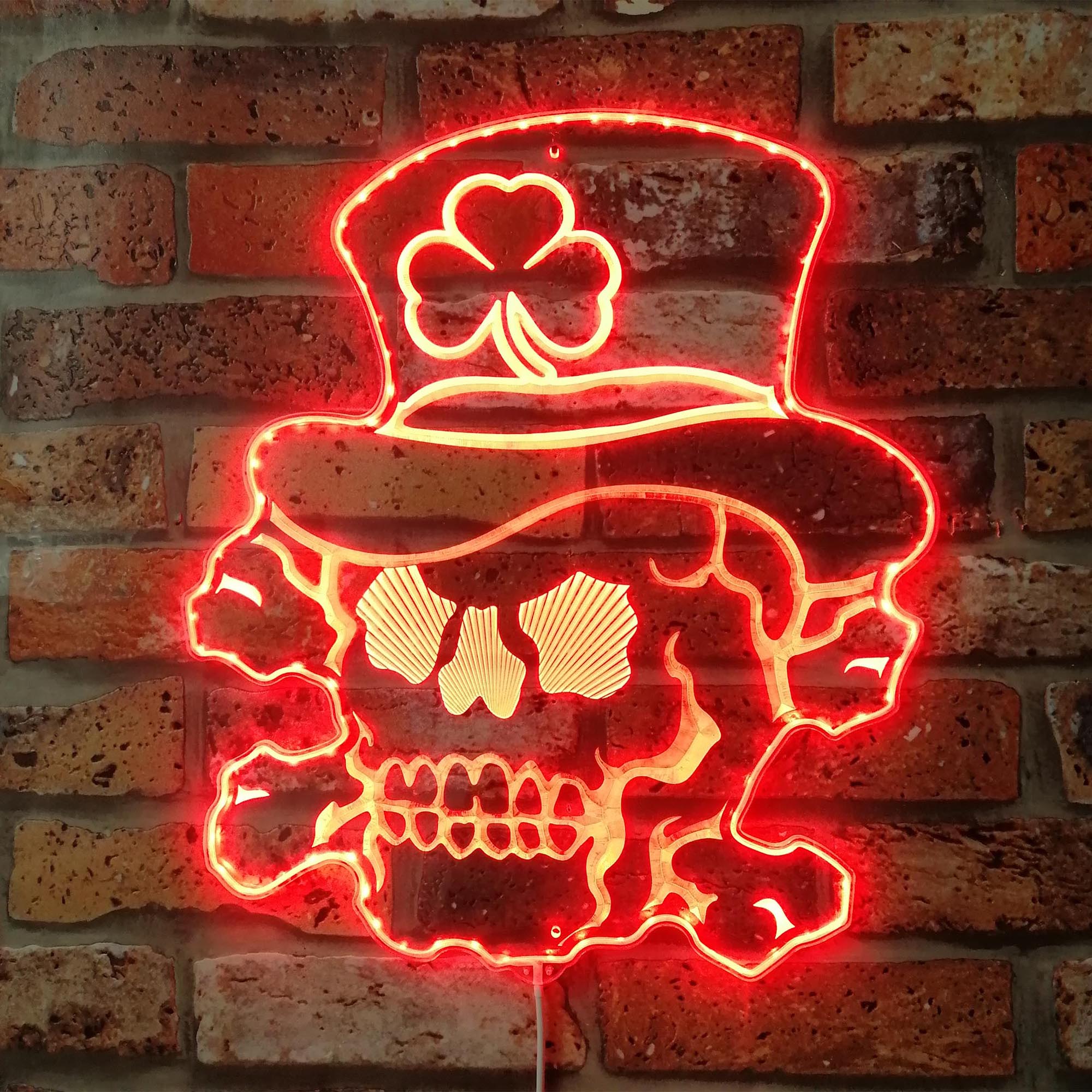 Irish Sugar Skull Dynamic RGB Edge Lit LED Sign