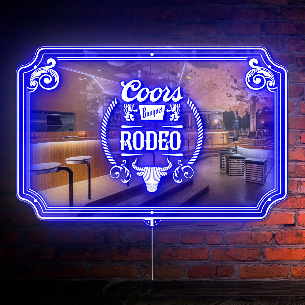 Retro Banquet Coors Rodeo RGB LED Neon Sign with Elegant Mirror Backing ...