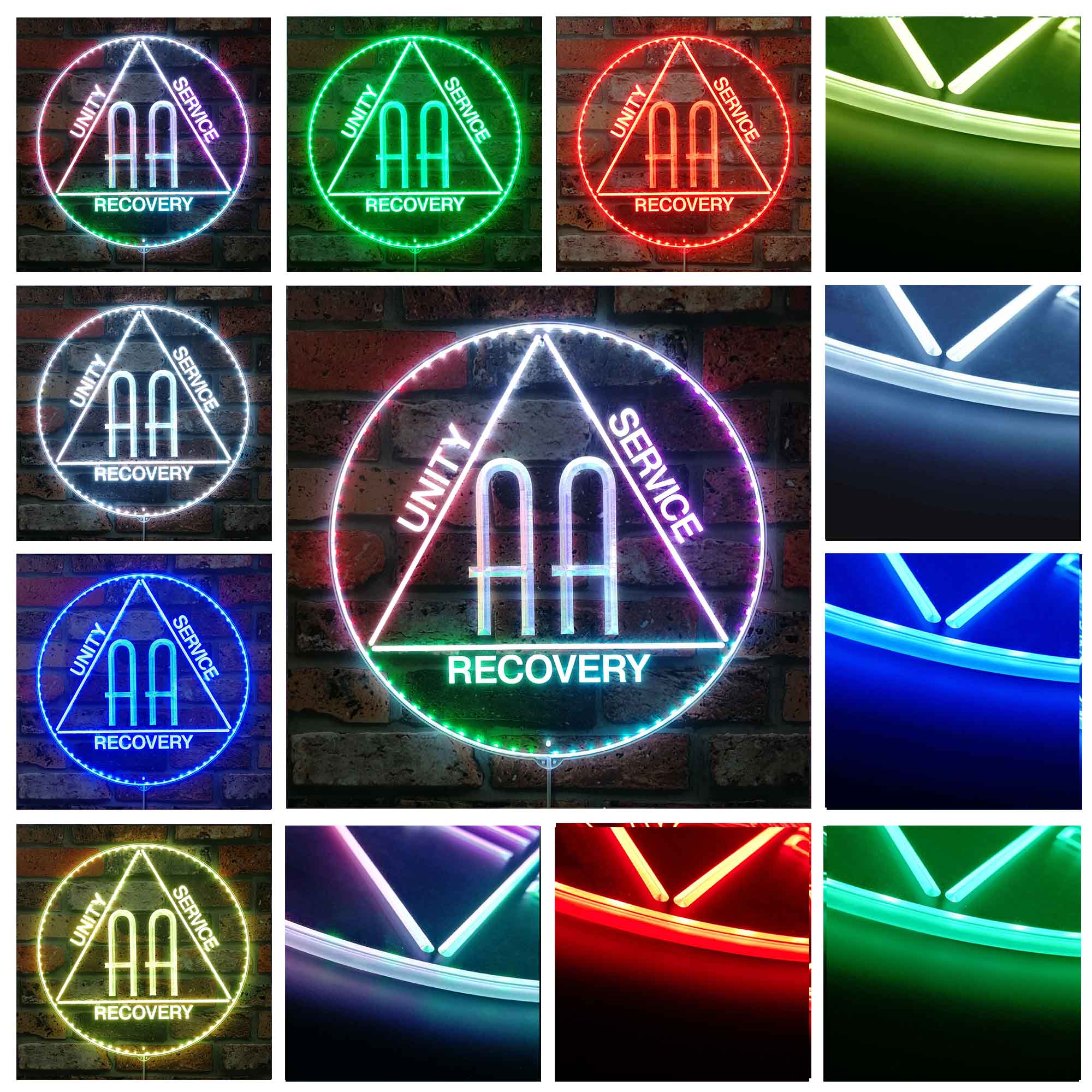 Alcoholics Anonymous Dynamic RGB Edge Lit LED Sign