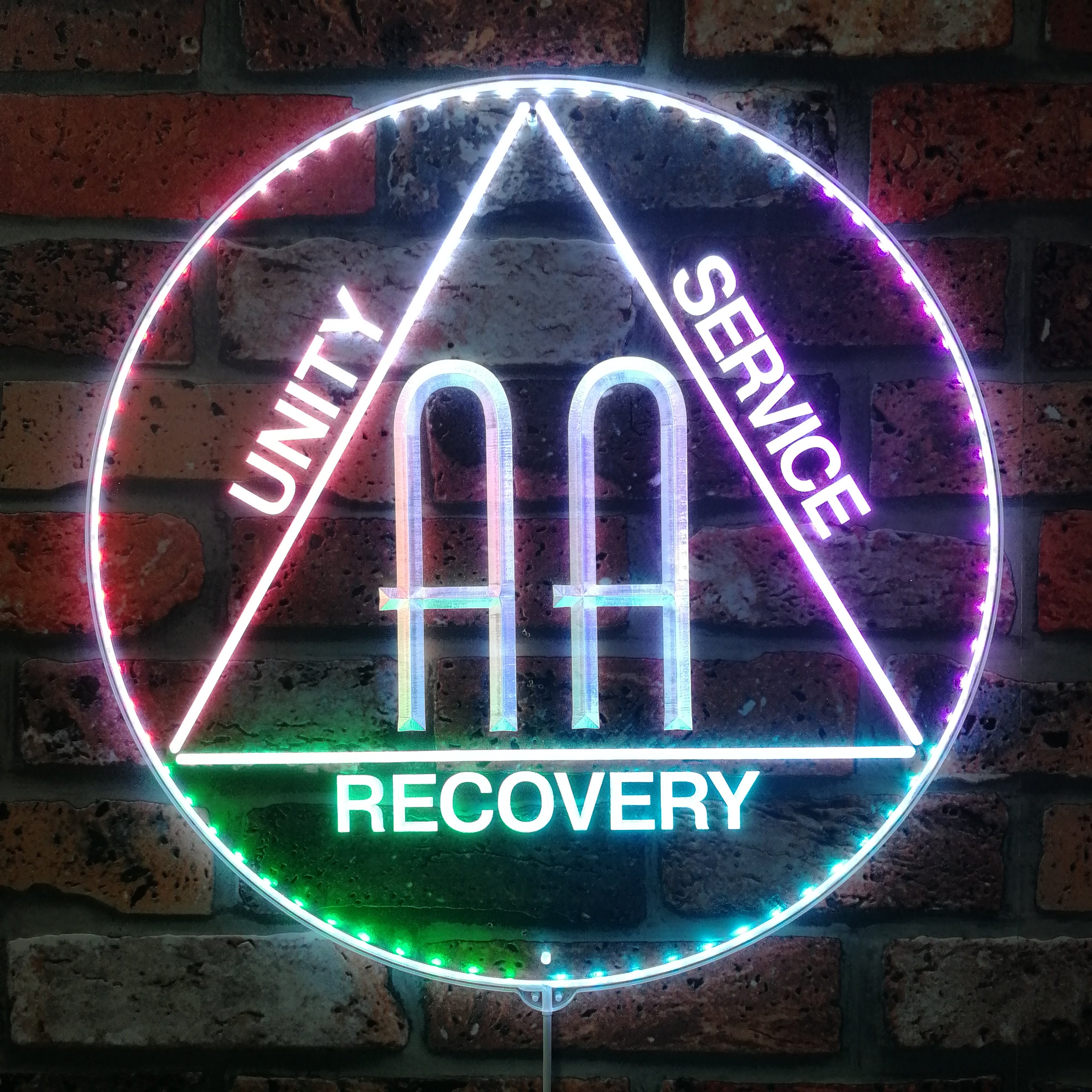 Alcoholics Anonymous Dynamic RGB Edge Lit LED Sign