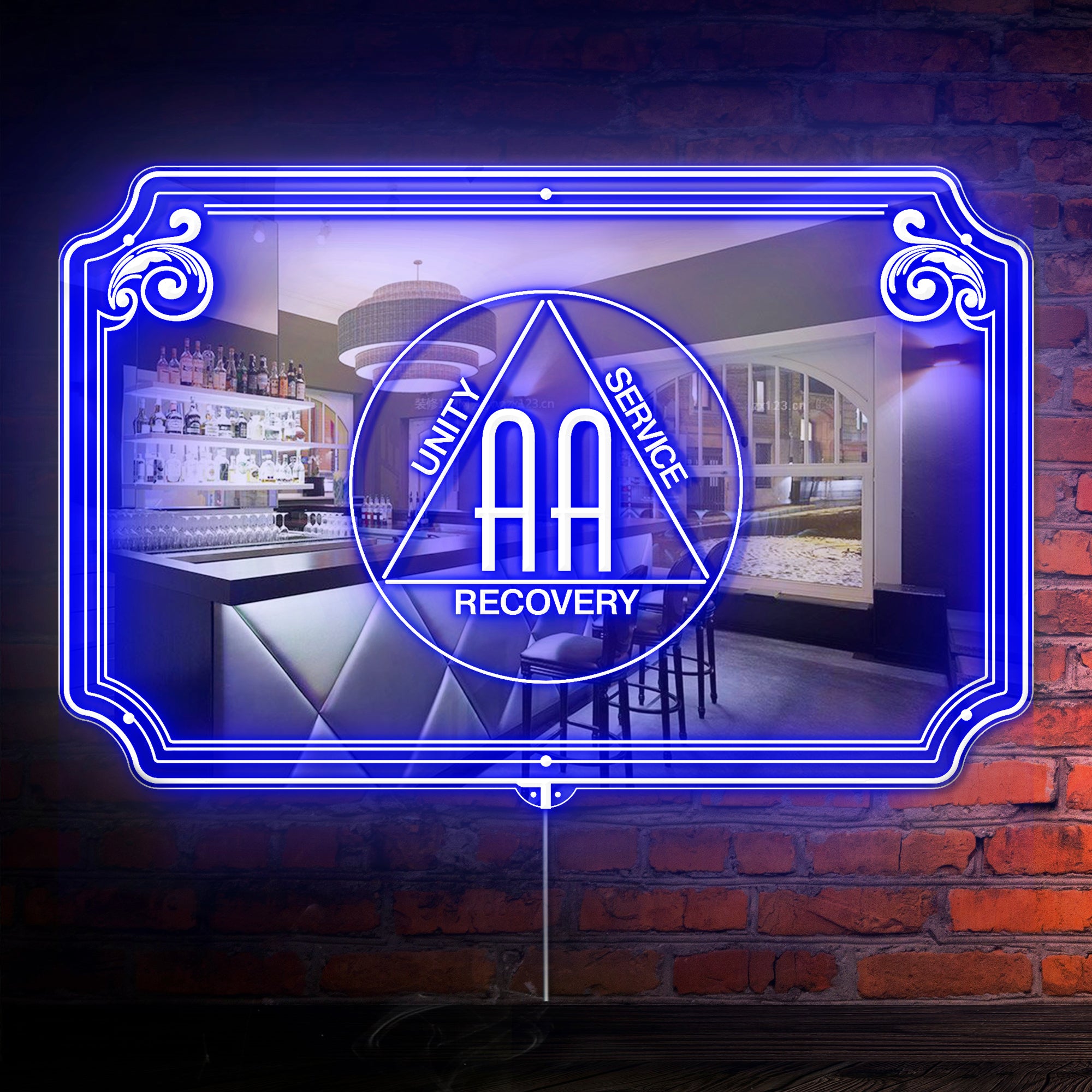 Alcoholics Anonymous RGB LED Neon Sign with Elegant Mirror Backing ...