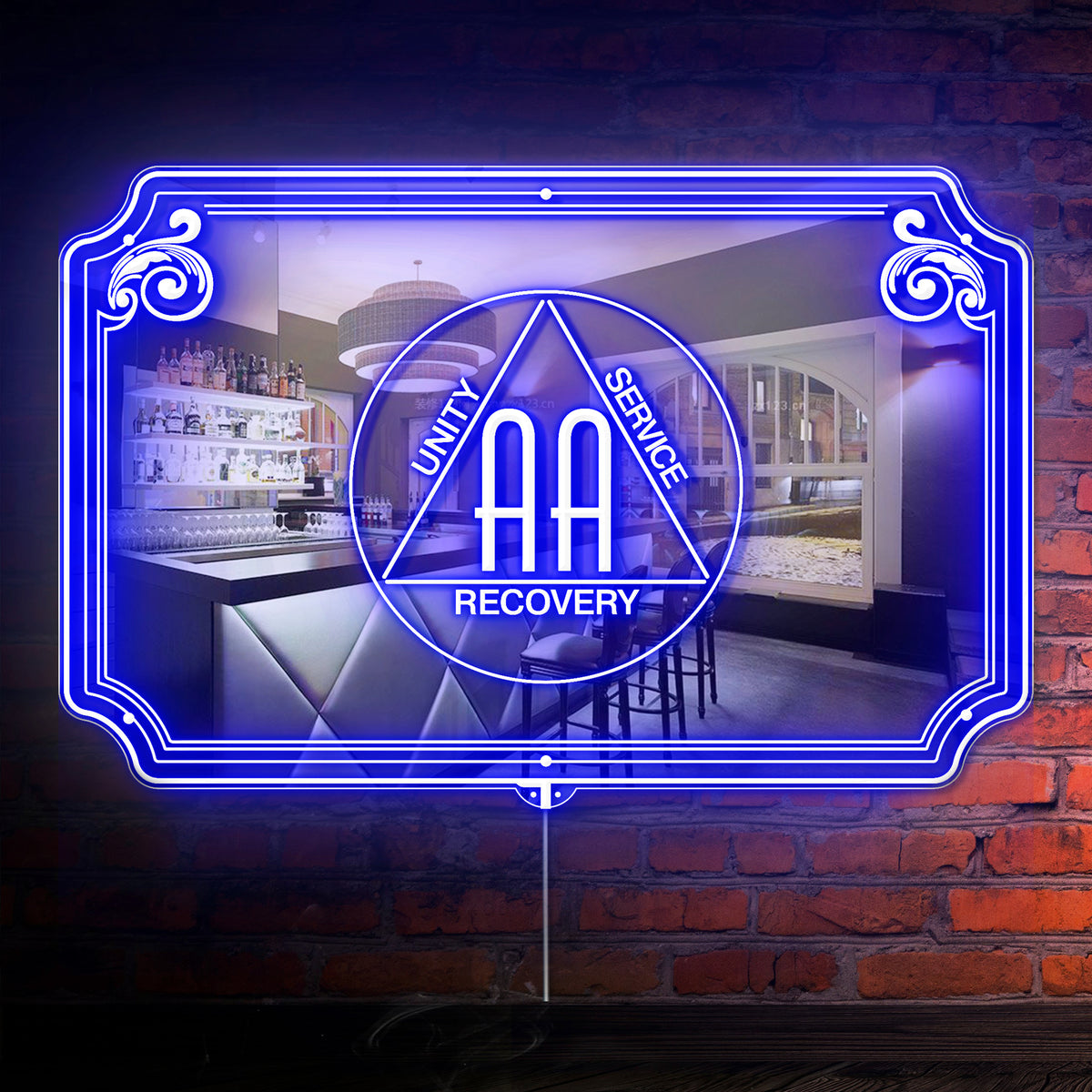 Alcoholics Anonymous RGB LED Neon Sign with Elegant Mirror Backing ...