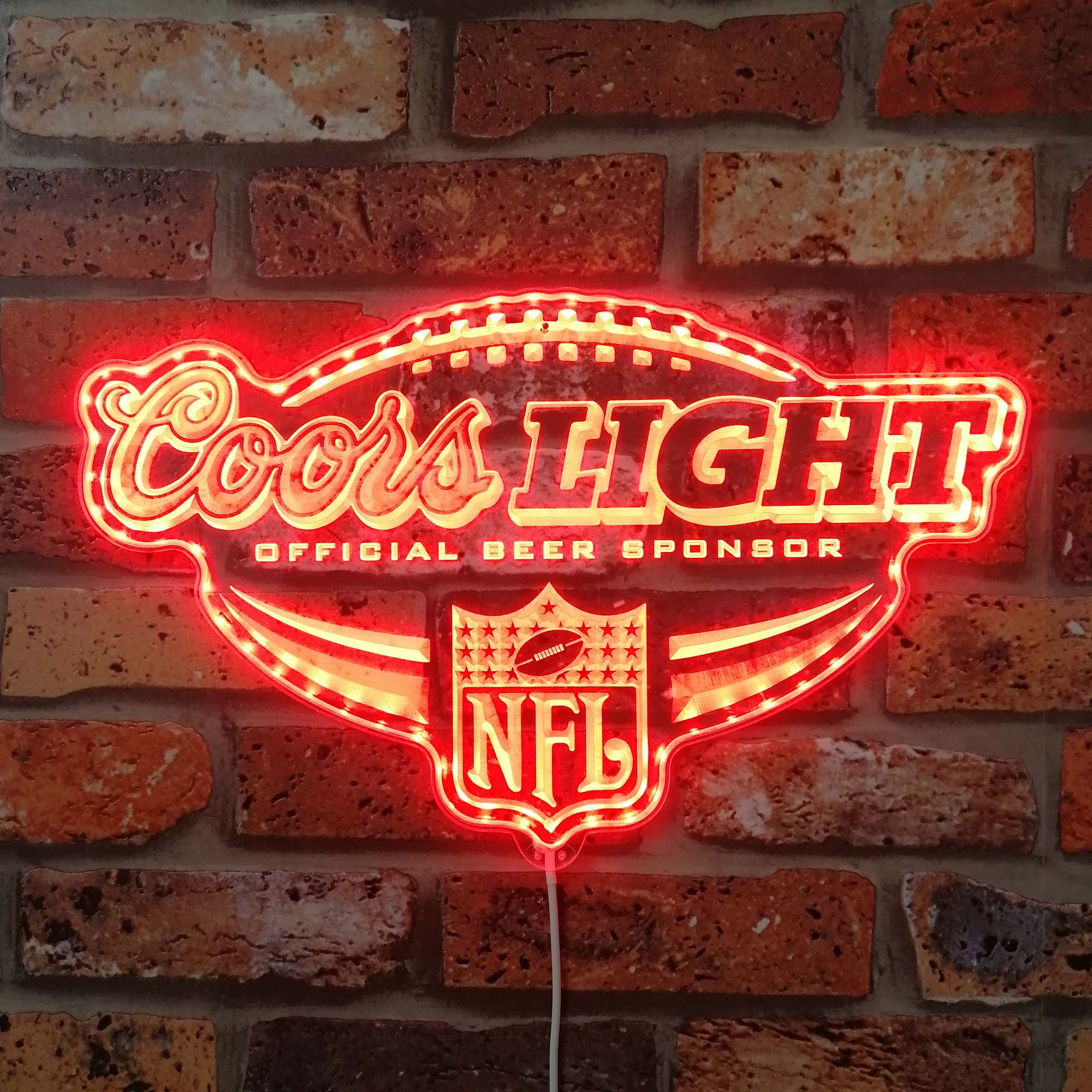 coors light nfl Dynamic RGB Edge Lit LED Sign