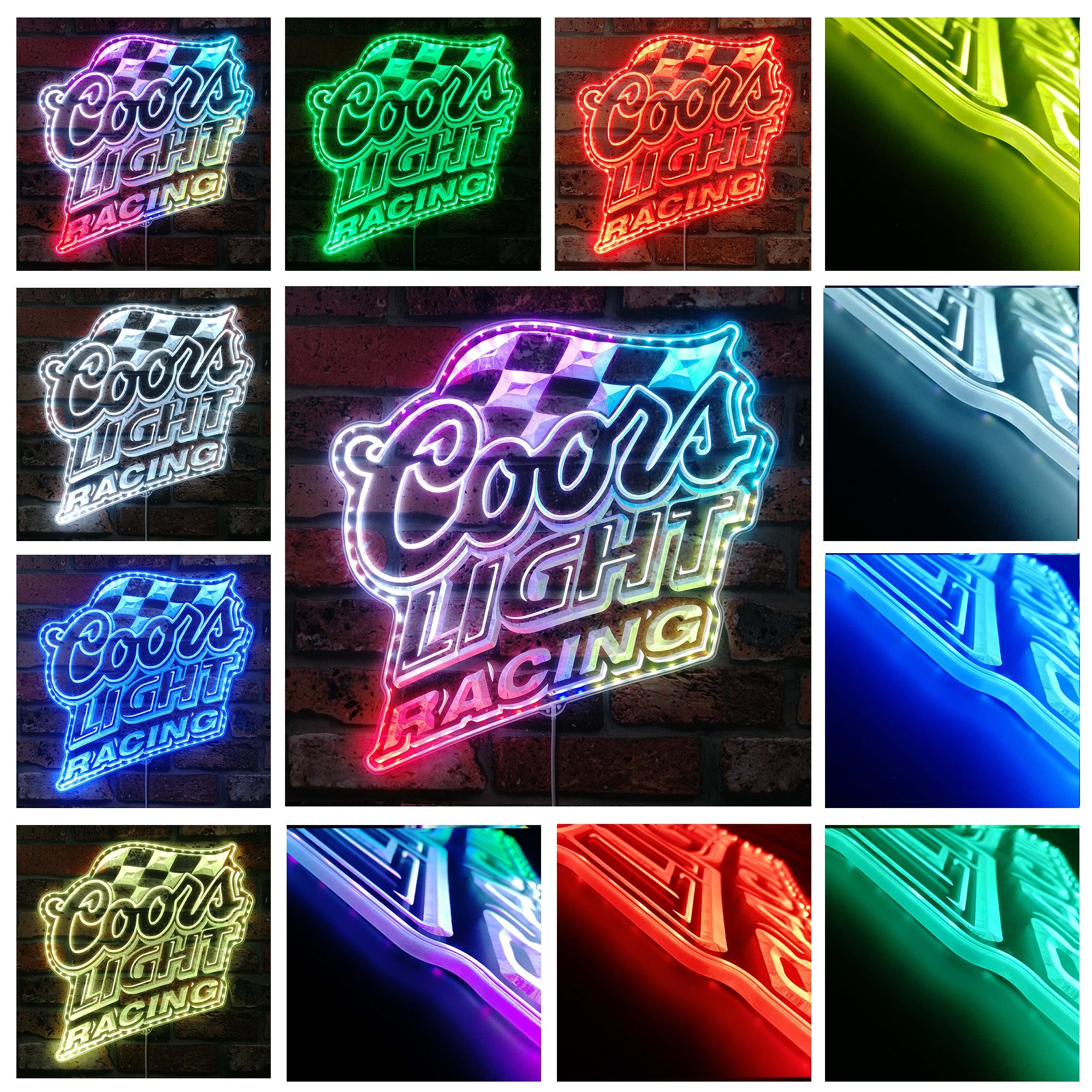 coors light racing Dynamic RGB Edge Lit LED Sign