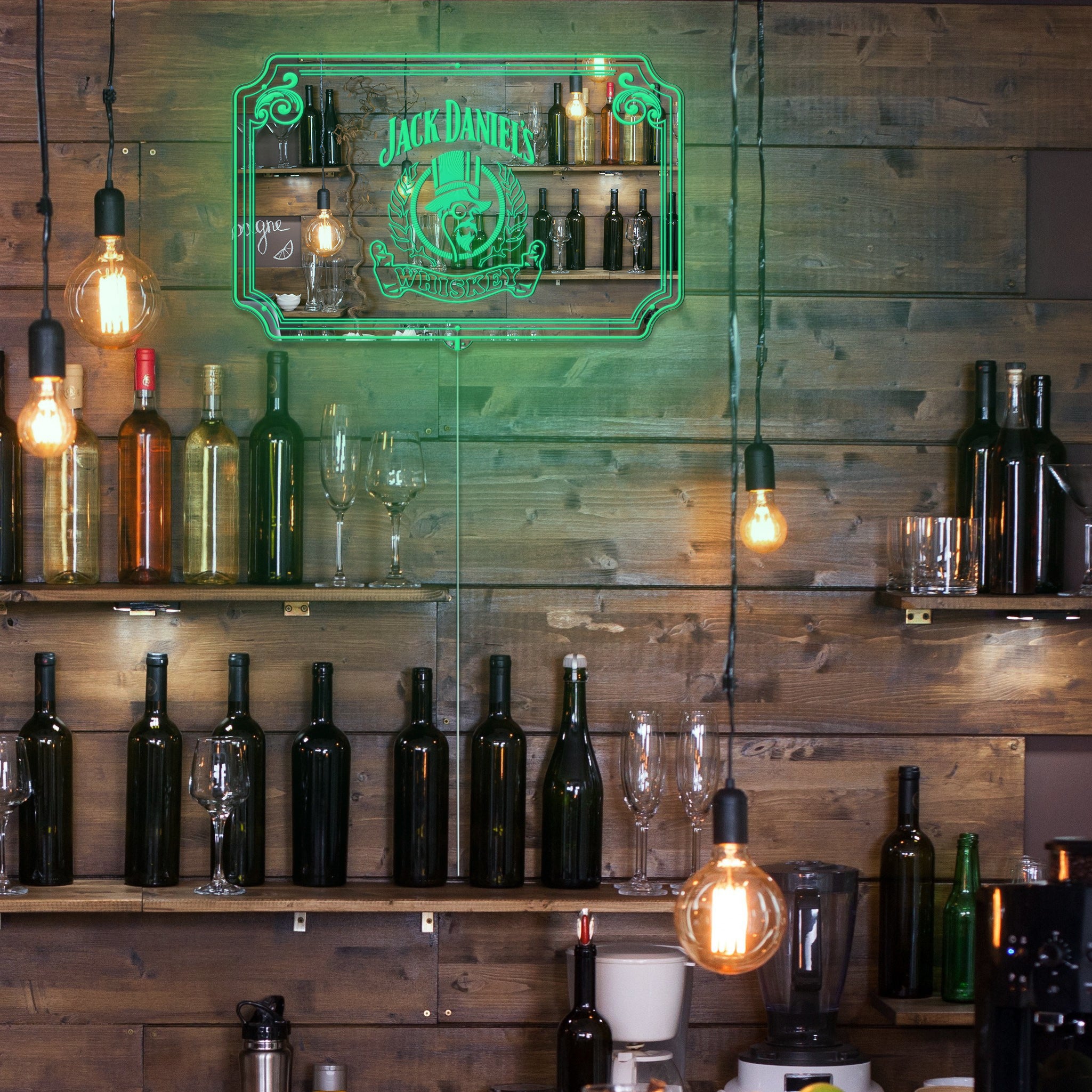 Jack Daniel's RGB LED Neon Sign with Elegant Mirror Backing