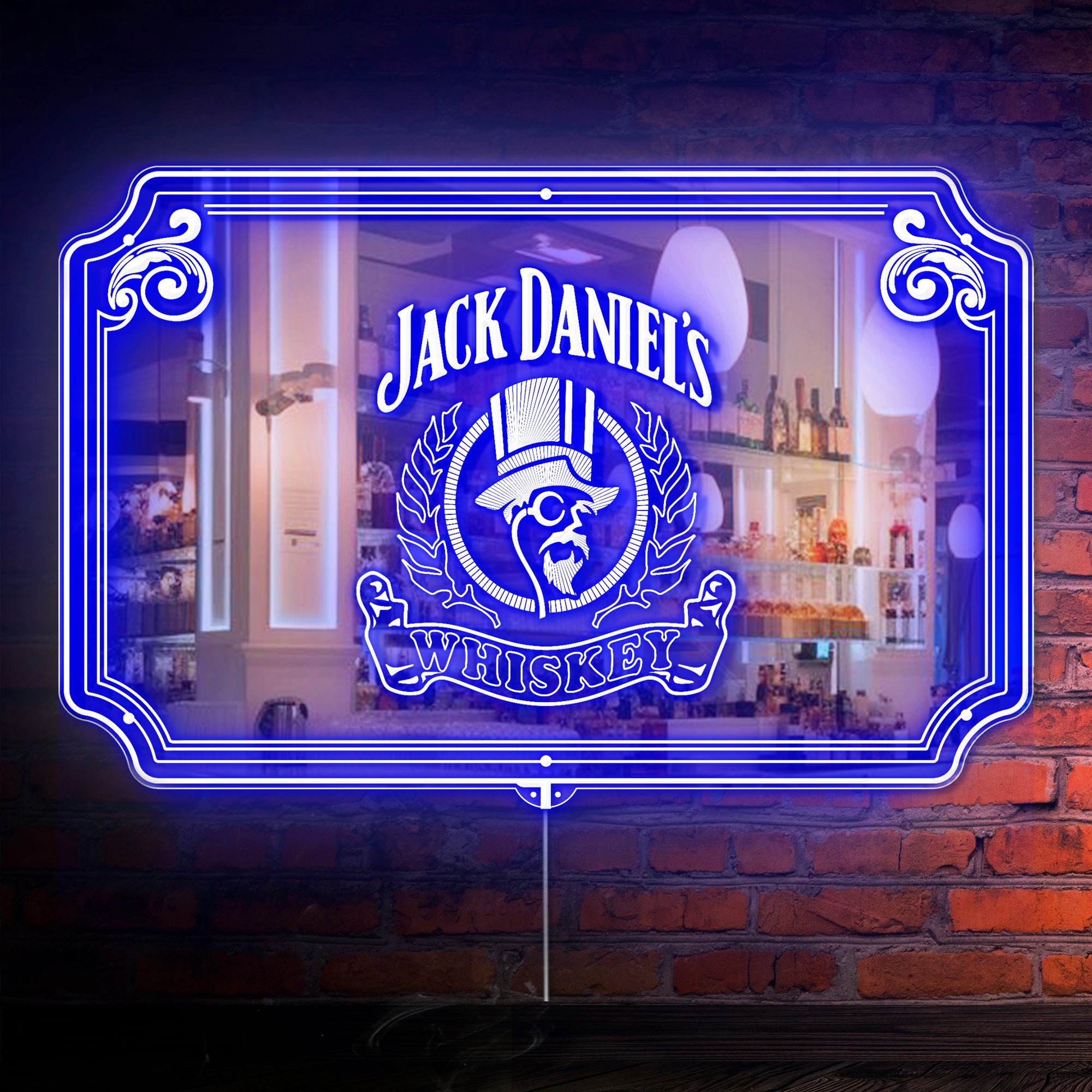 Jack Daniel's RGB LED Neon Sign with Elegant Mirror Backing