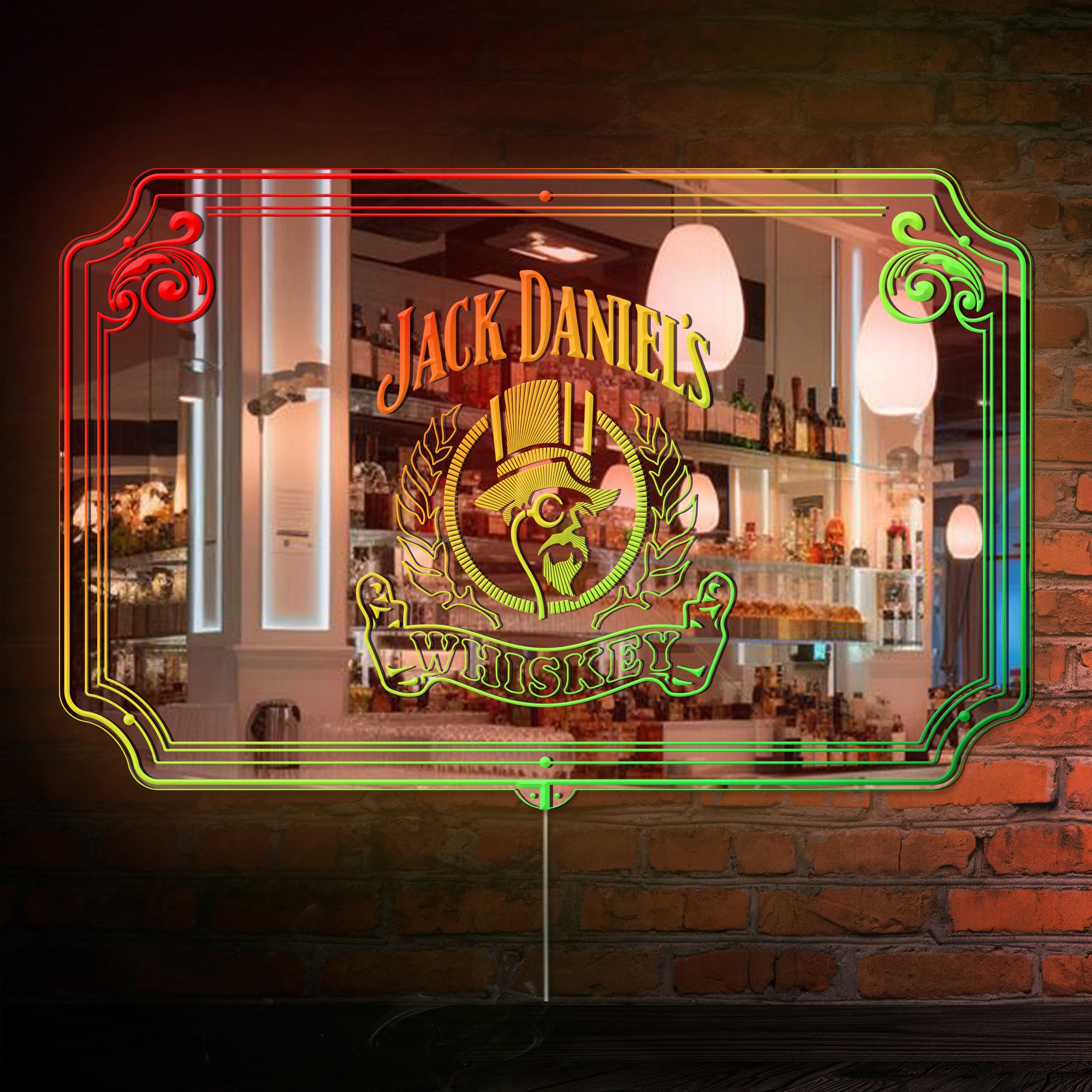 Jack Daniel's RGB LED Neon Sign with Elegant Mirror Backing