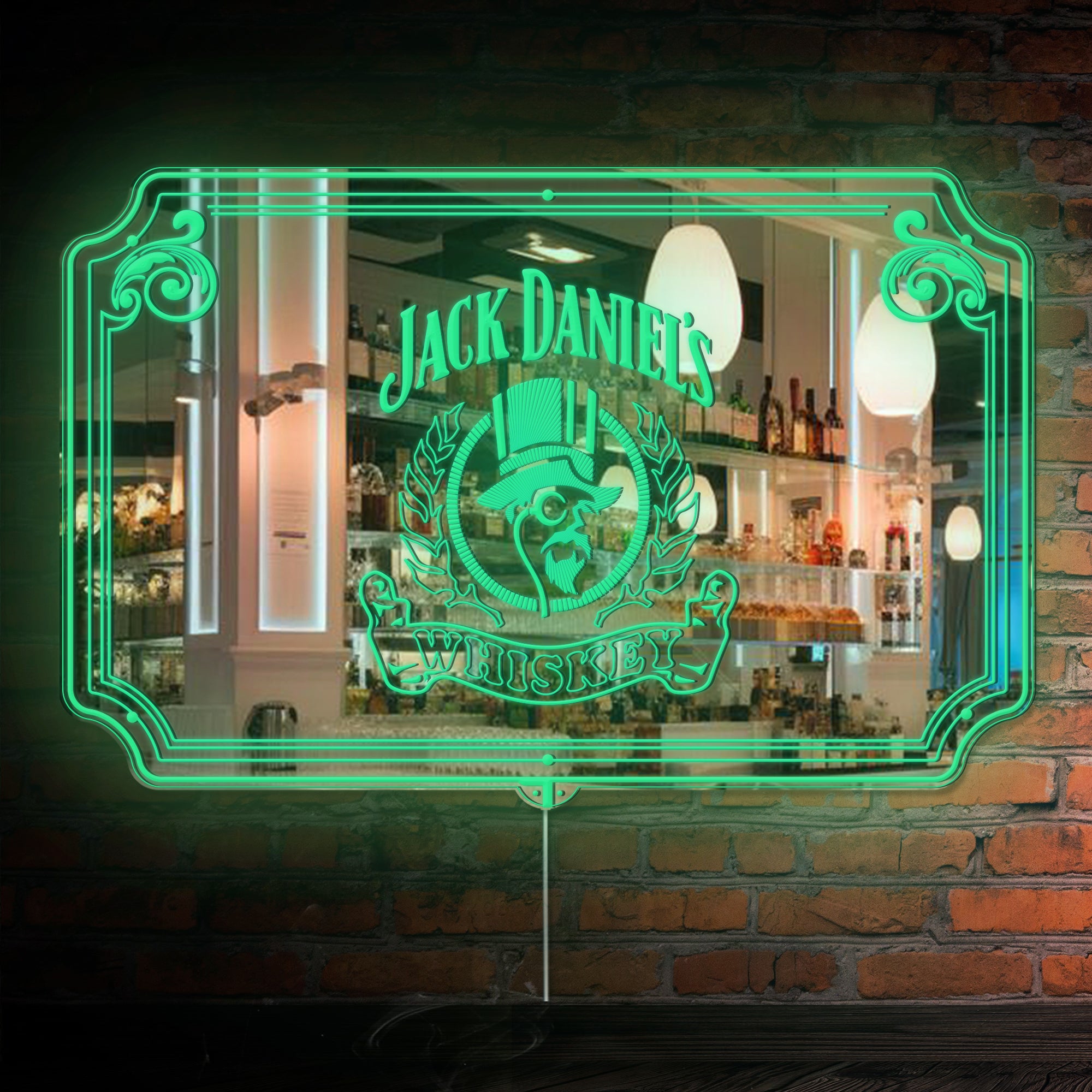 Jack Daniel's RGB LED Neon Sign with Elegant Mirror Backing