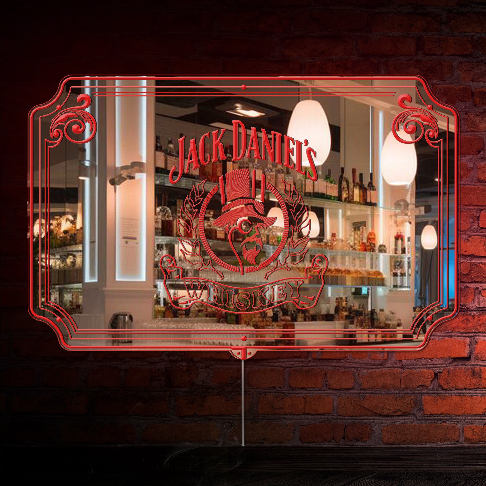 Jack Daniel's RGB LED Neon Sign with Elegant Mirror Backing