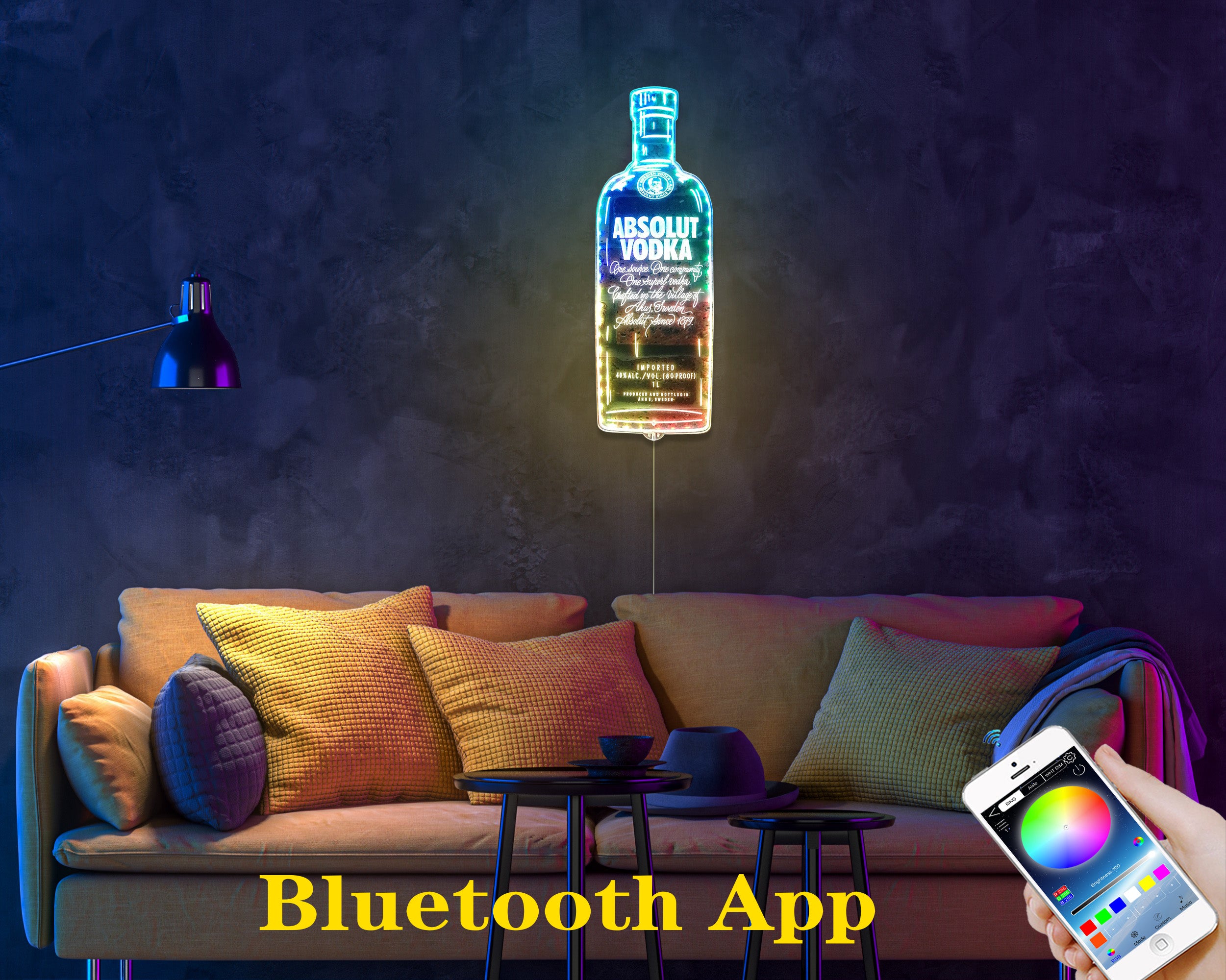 Absolut Vodka Dynamic RGB Edge Lit LED Sign