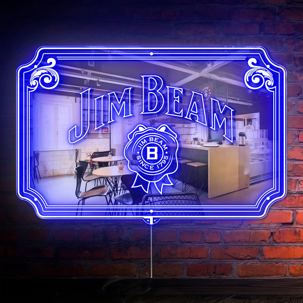 Jim Beam RGB LED Neon Sign with Elegant Mirror Backing | PROLEDSIGN