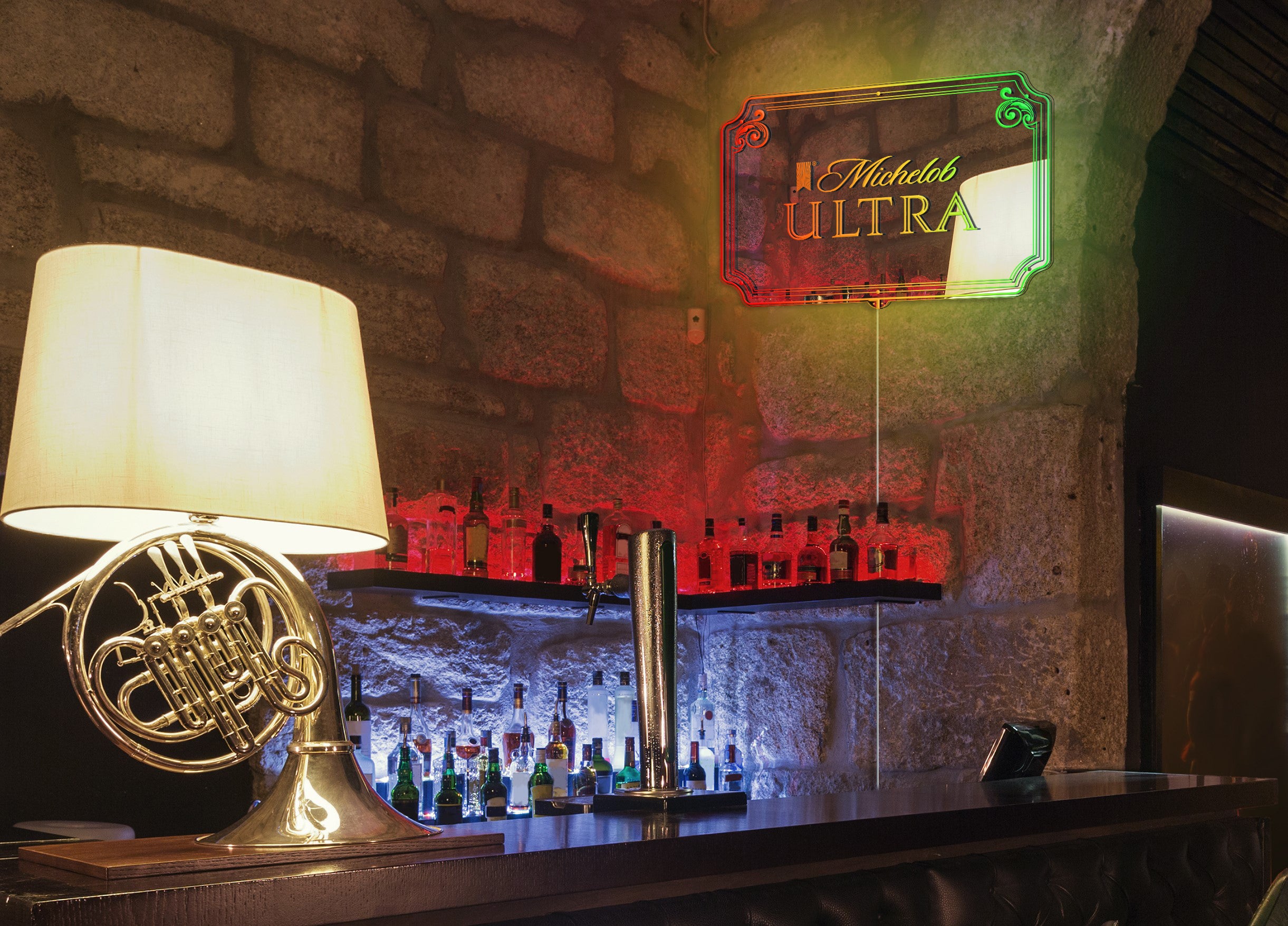Michelob Ultra RGB LED Neon Sign with Elegant Mirror Backing