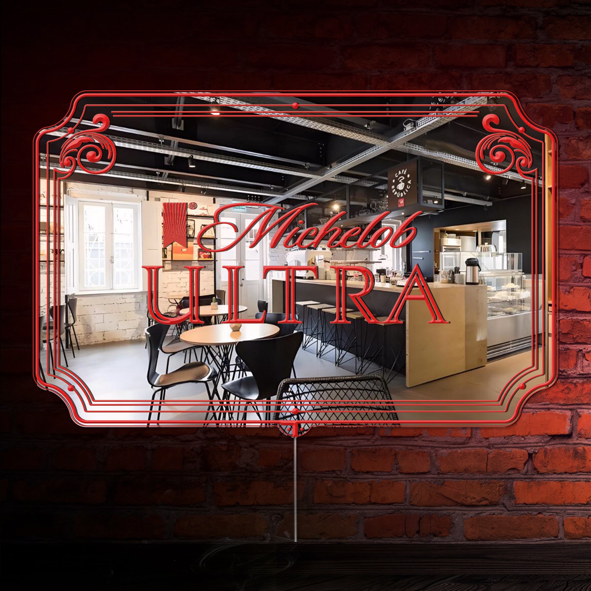Michelob Ultra RGB LED Neon Sign with Elegant Mirror Backing