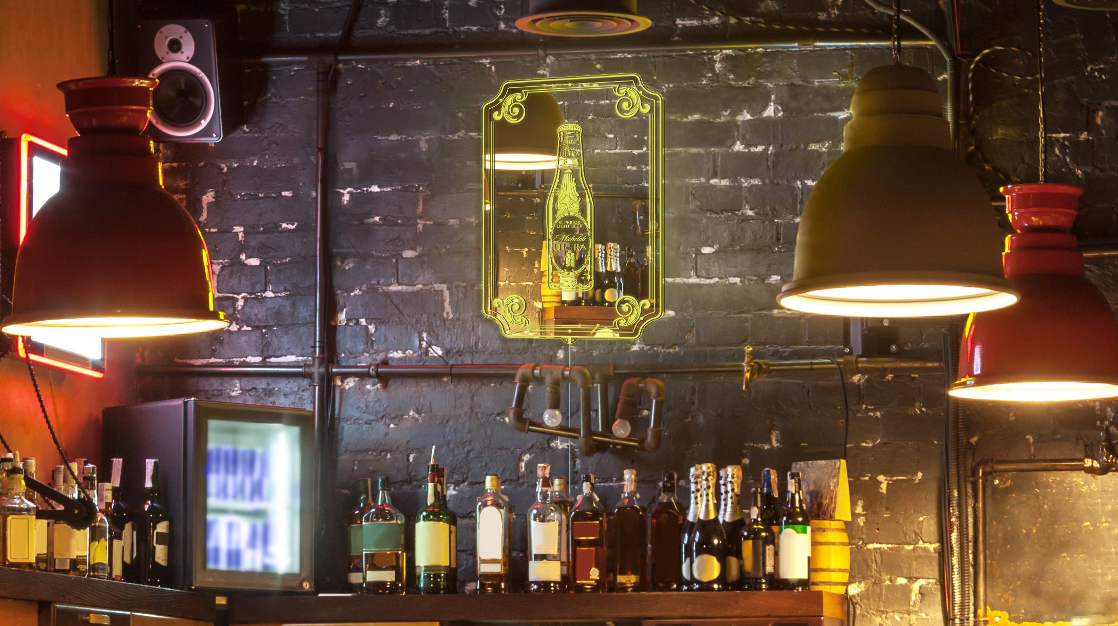 Michelob Ultra RGB LED Neon Sign with Elegant Mirror Backing