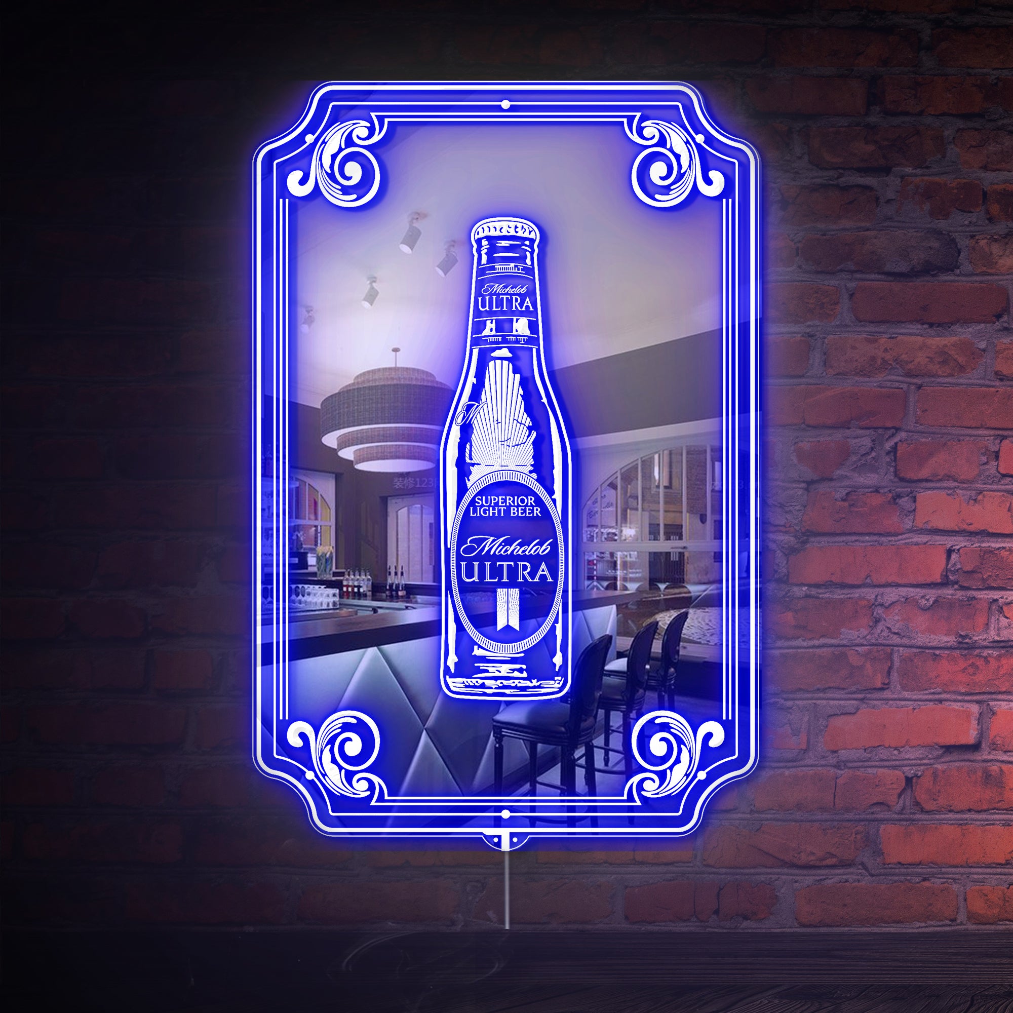 Michelob Ultra RGB LED Neon Sign with Elegant Mirror Backing