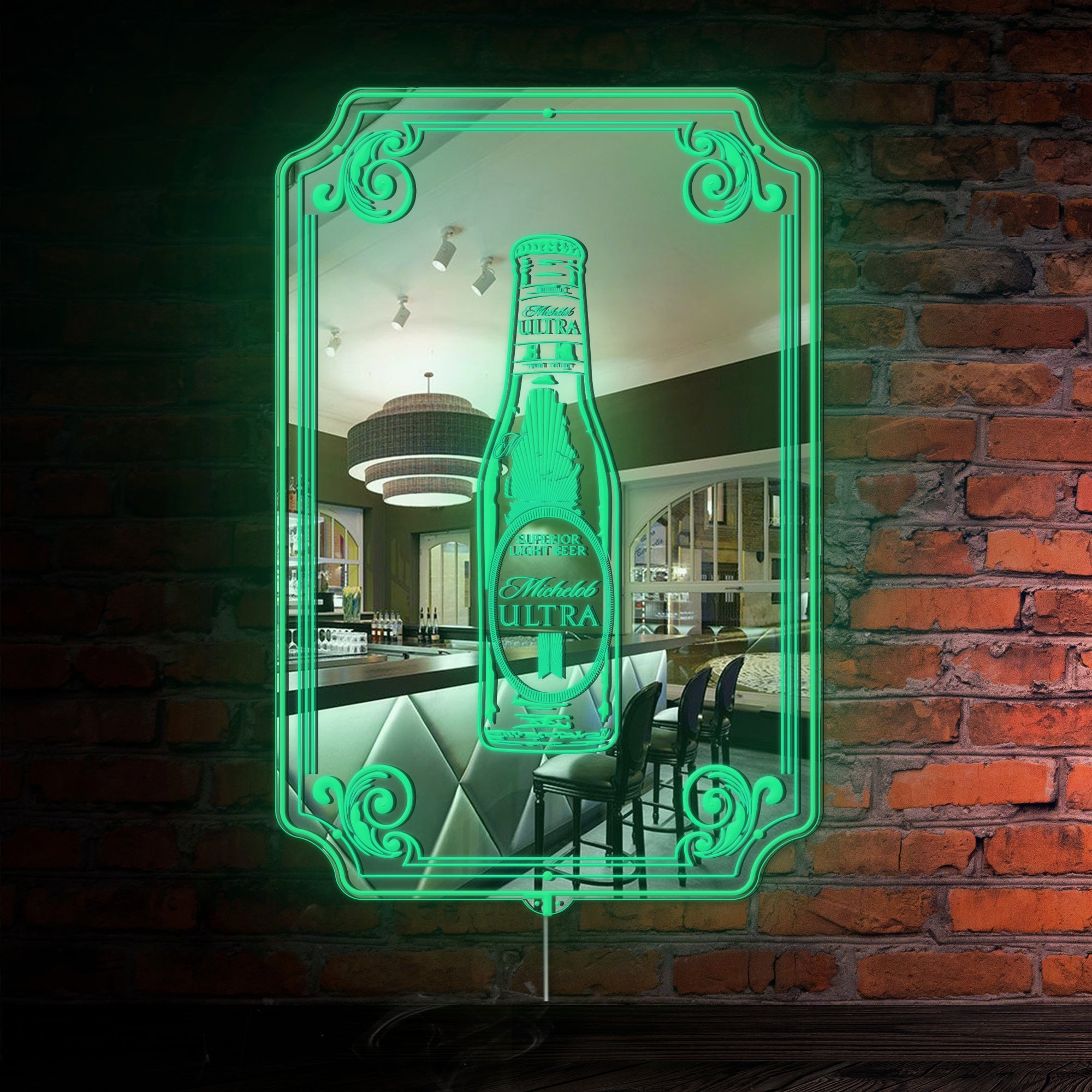 Michelob Ultra RGB LED Neon Sign with Elegant Mirror Backing