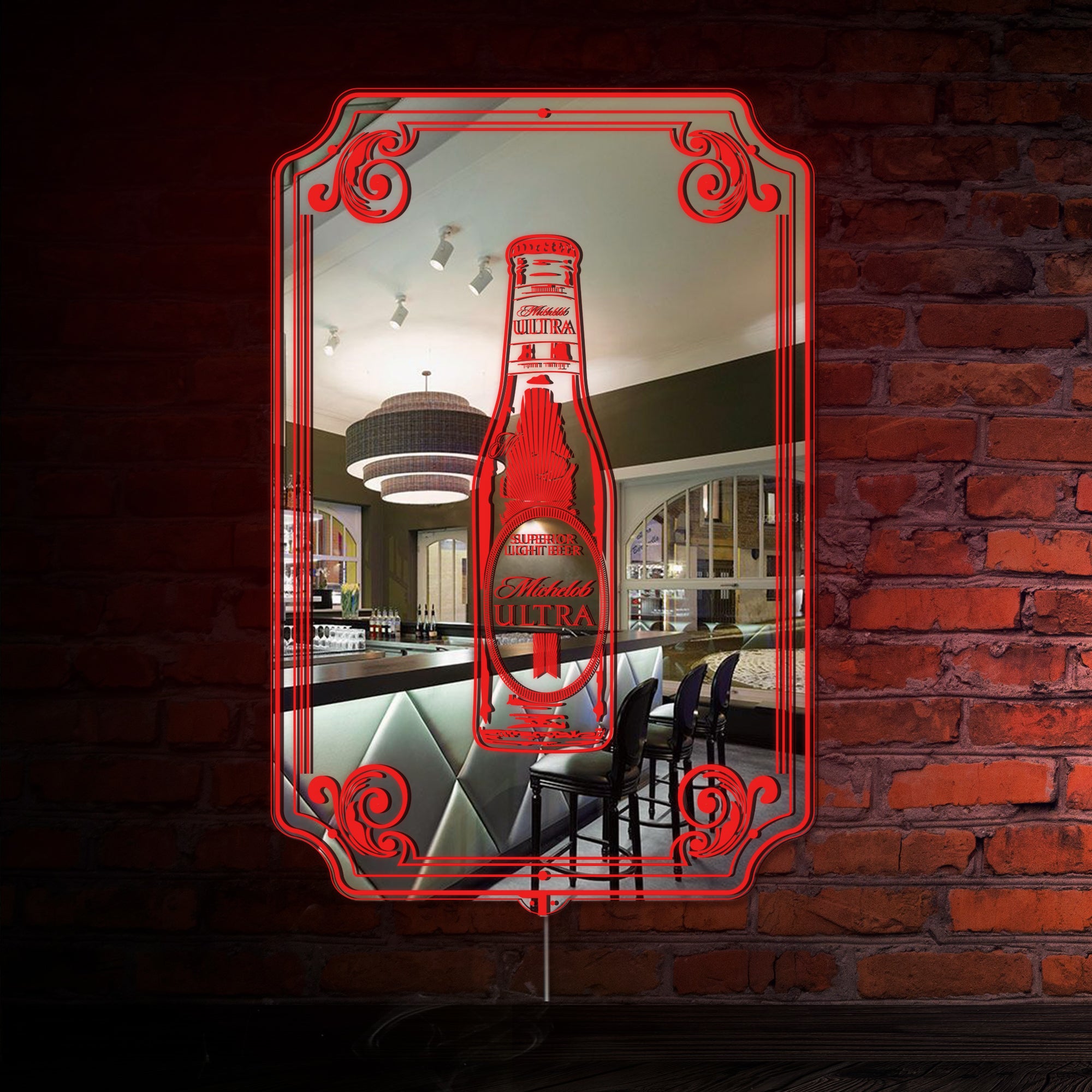 Michelob Ultra RGB LED Neon Sign with Elegant Mirror Backing