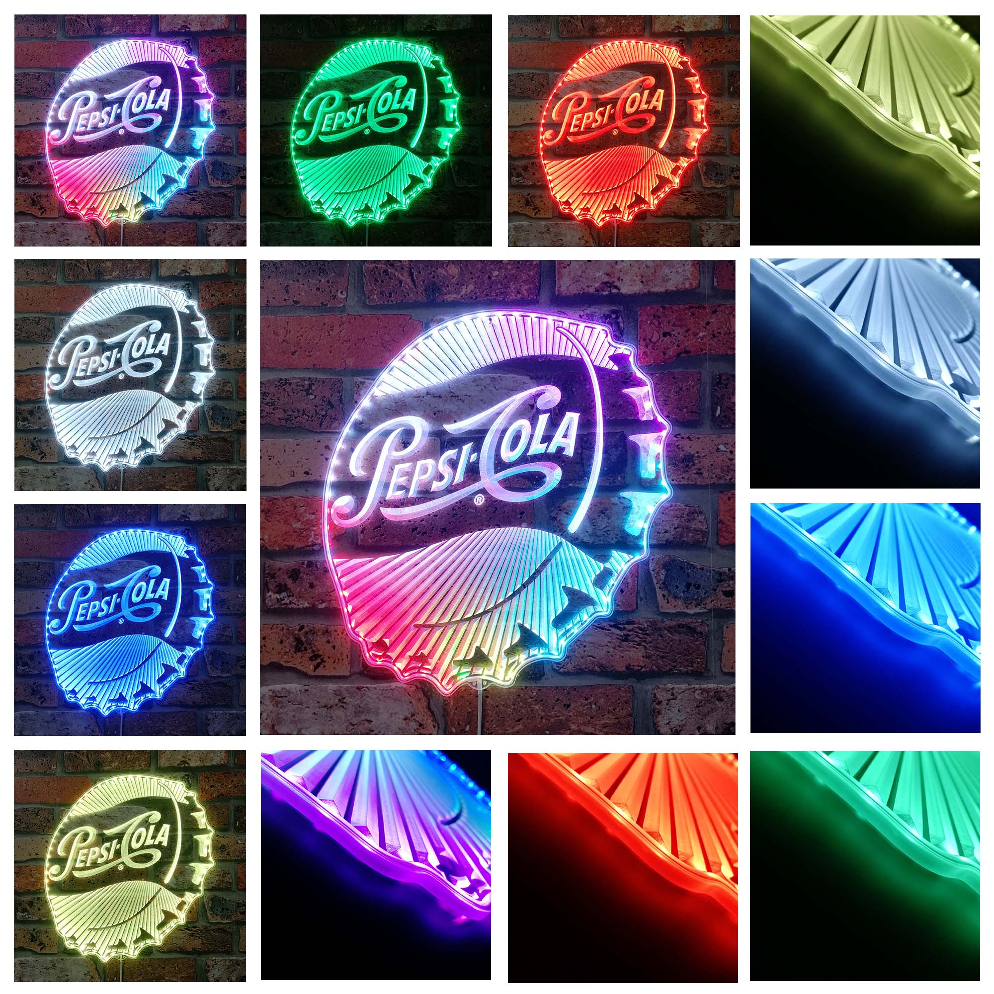 Pepsi Cola Dynamic RGB Edge Lit LED Sign