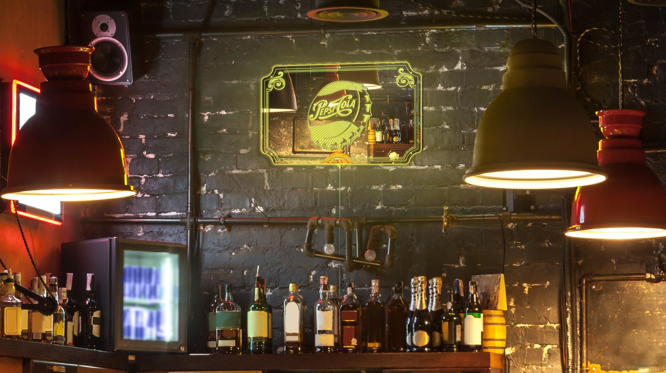 Pepsi Cola RGB LED Neon Sign with Elegant Mirror Backing