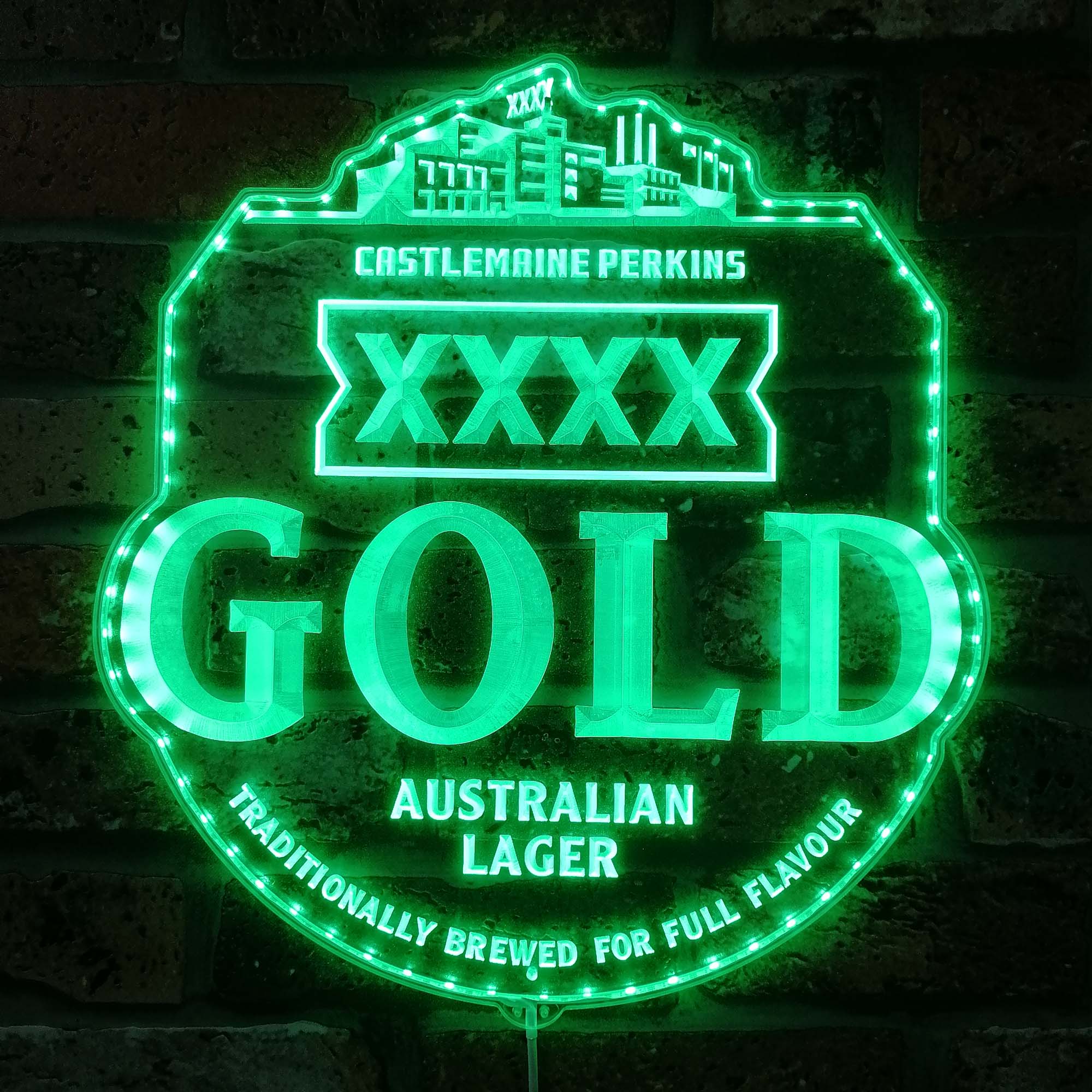 XXXX Gold beer Dynamic RGB Edge Lit LED Sign