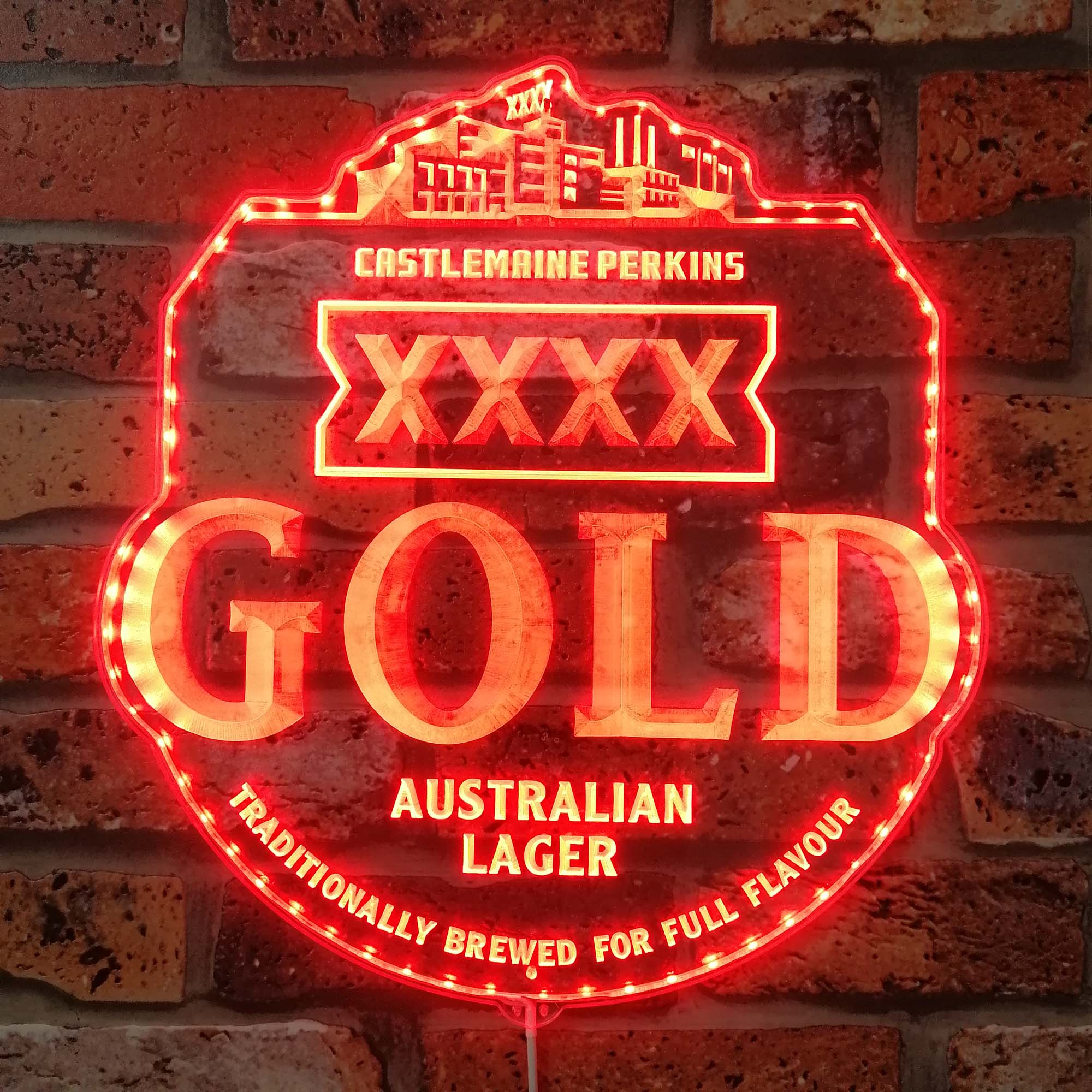 XXXX Gold beer Dynamic RGB Edge Lit LED Sign