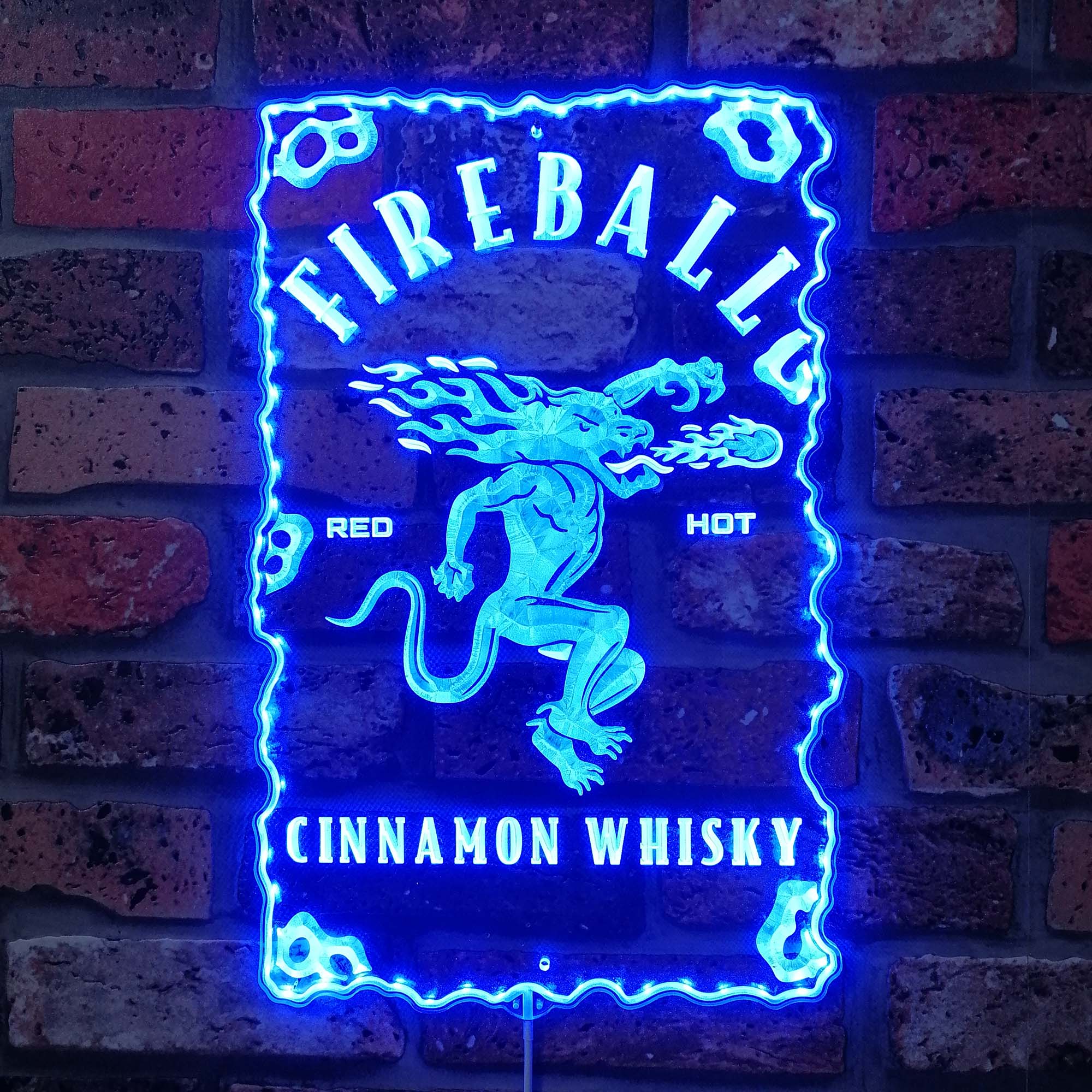 Fireball Whisky Dynamic RGB Edge Lit LED Sign