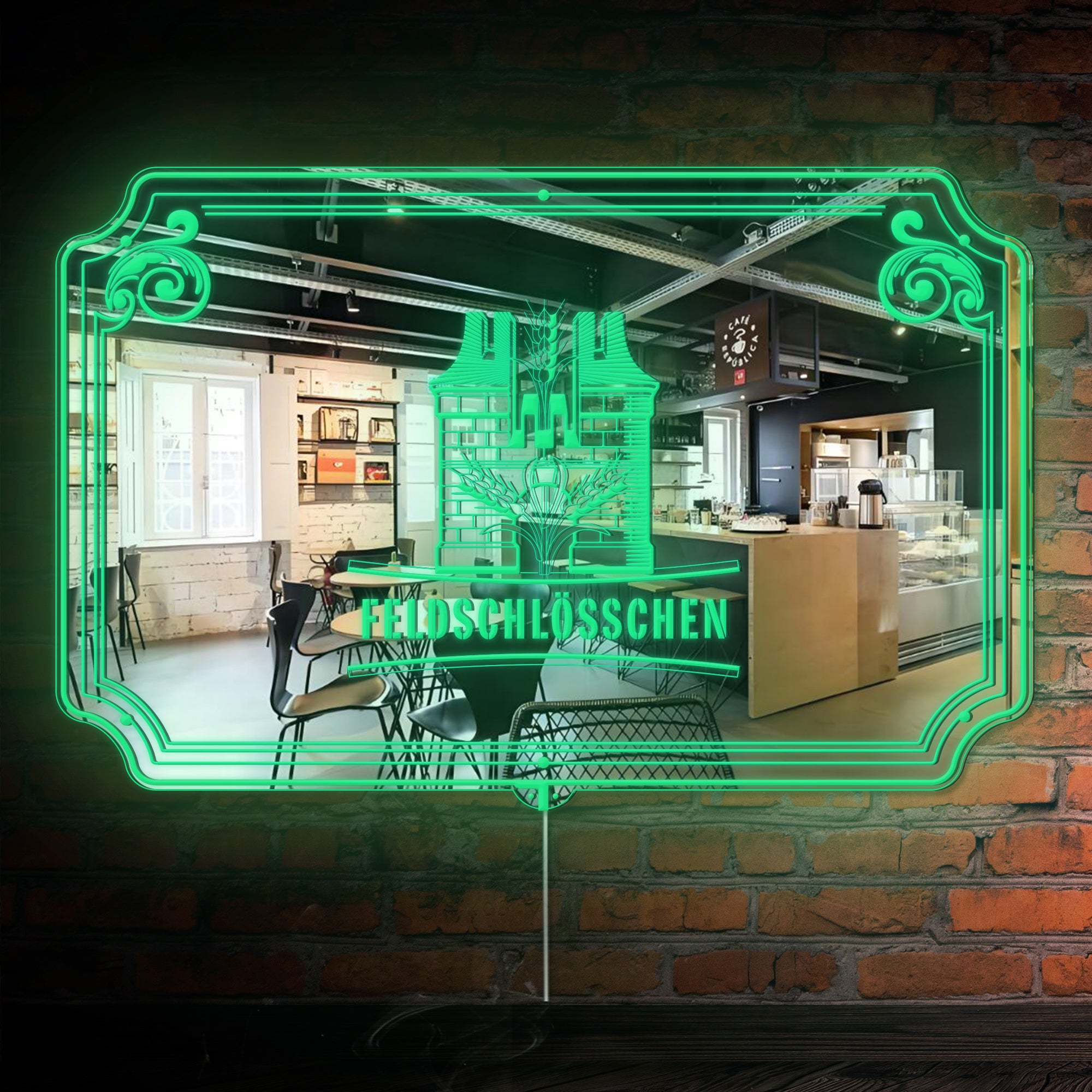 feldschloesschen RGB LED Neon Sign with Elegant Mirror Backing | PROLEDSIGN