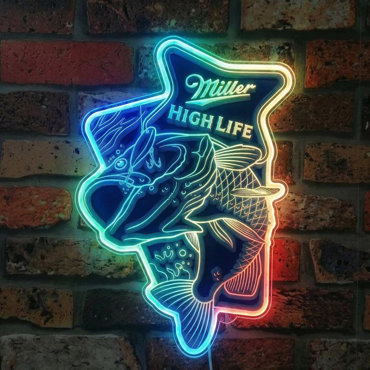 Miller High Life Fishing Dynamic RGB Edge Lit LED Sign | PROLEDSIGN