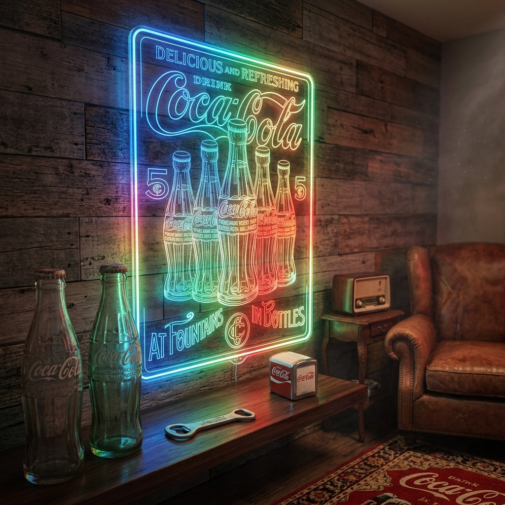 Coca Cola Classic Poster Dynamic RGB Edge Lit LED Sign | PROLEDSIGN
