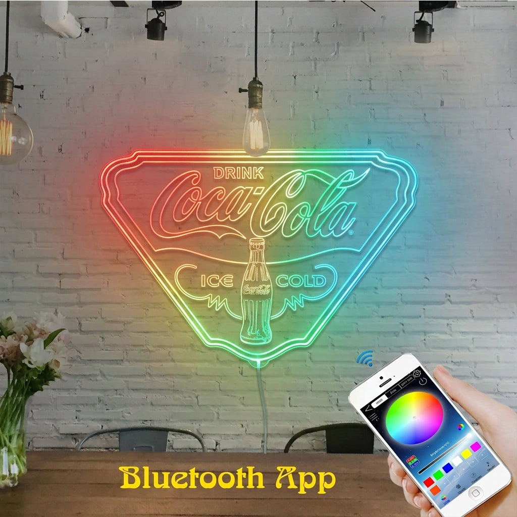 Coca Cola Ice Cold Drink Dynamic RGB Edge Lit LED Sign | PROLEDSIGN